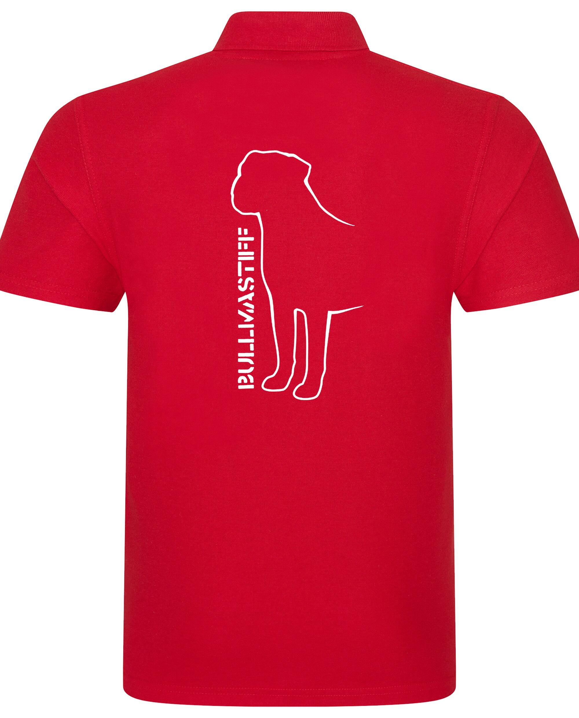 Unisex Bullmastiff (Standing) Polo Shirt Red (White)