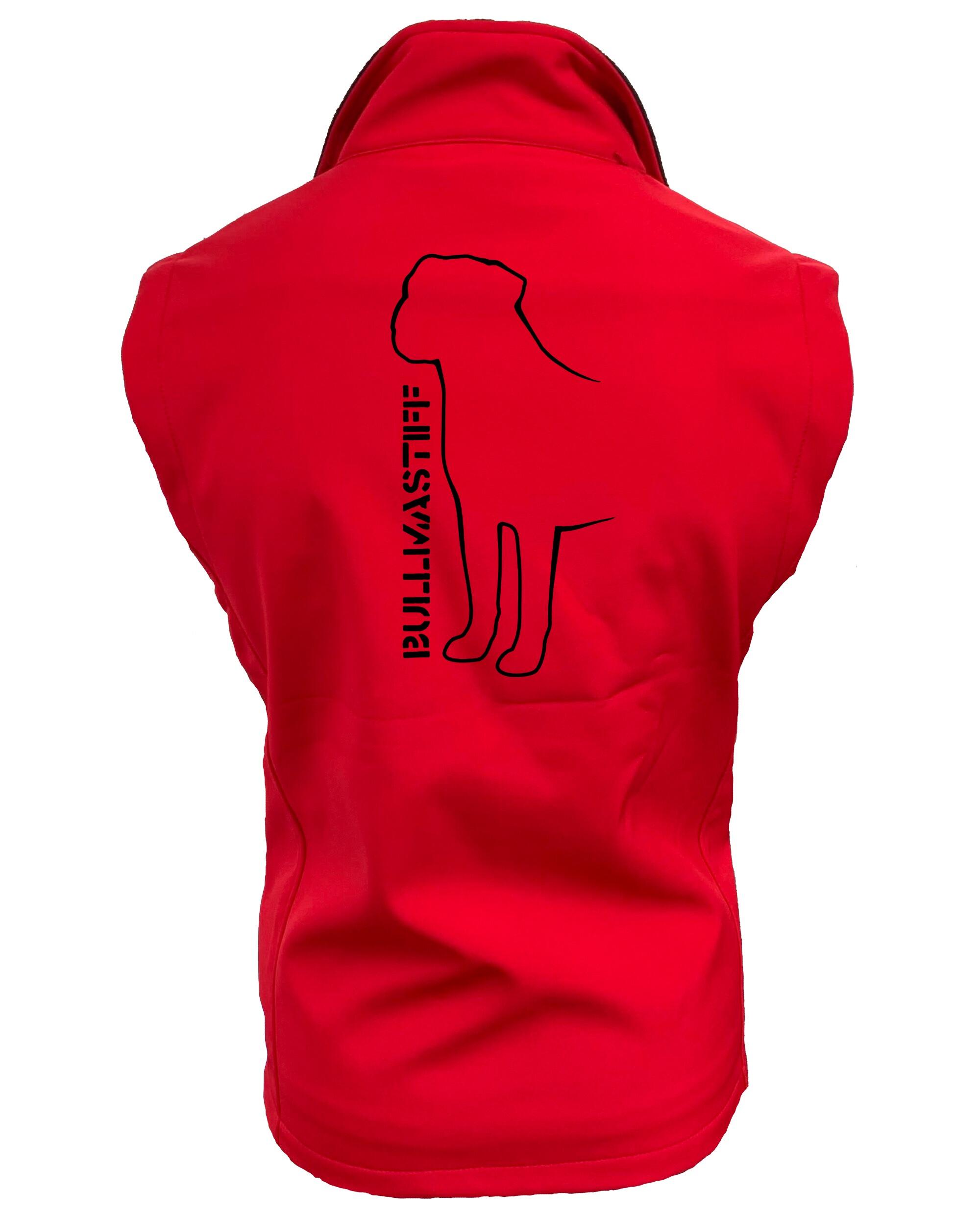 Unisex Bullmastiff (Standing) Softshell Gilet Red (Black)