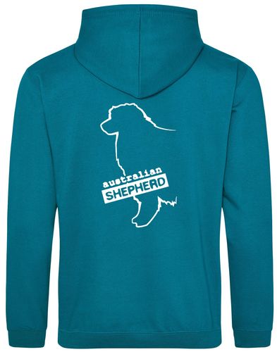Unisex Australian Shepherd Pullover Hoodie Jade (White)
