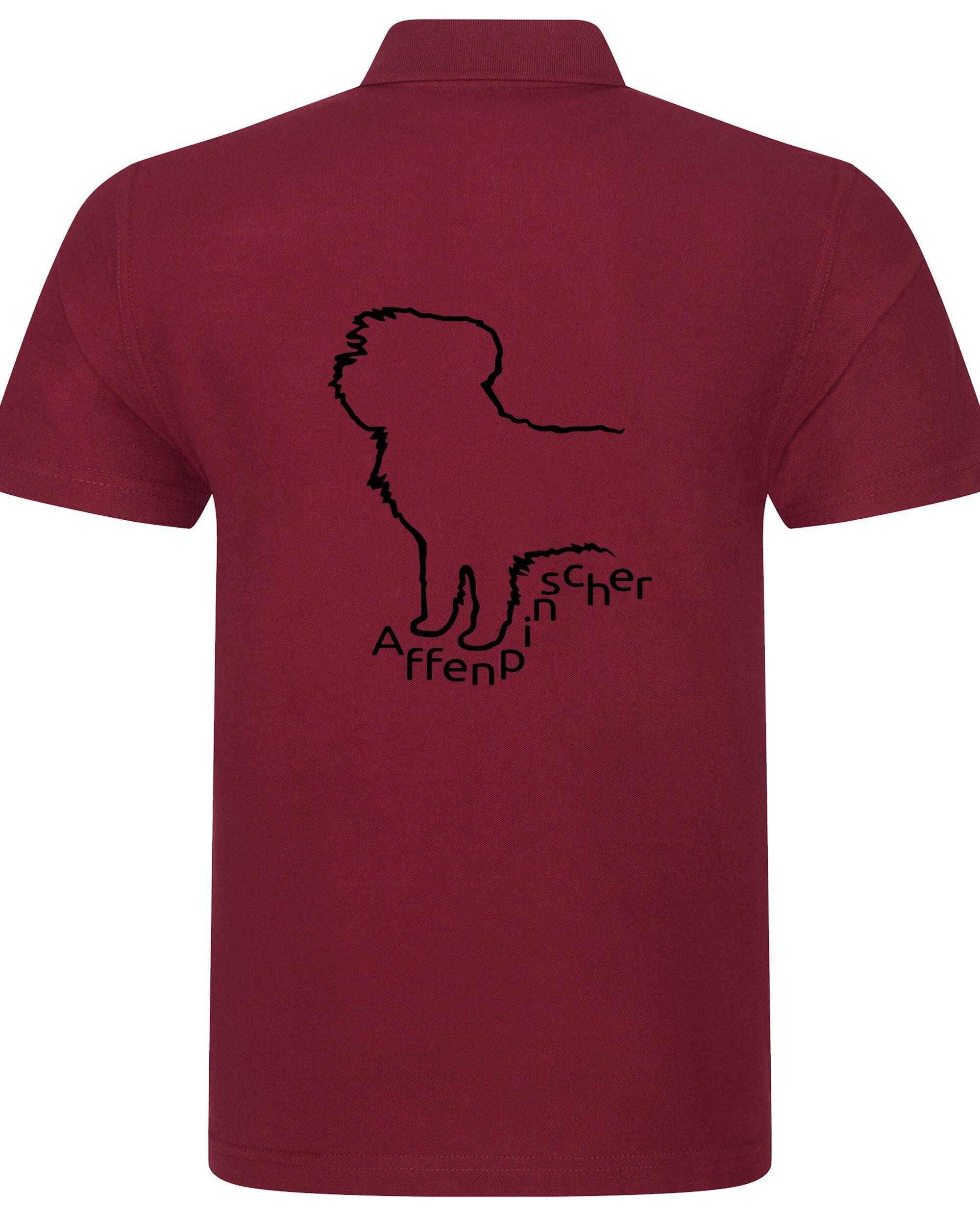 Unisex Affenpinscher Polo Shirt Burgundy (Black)