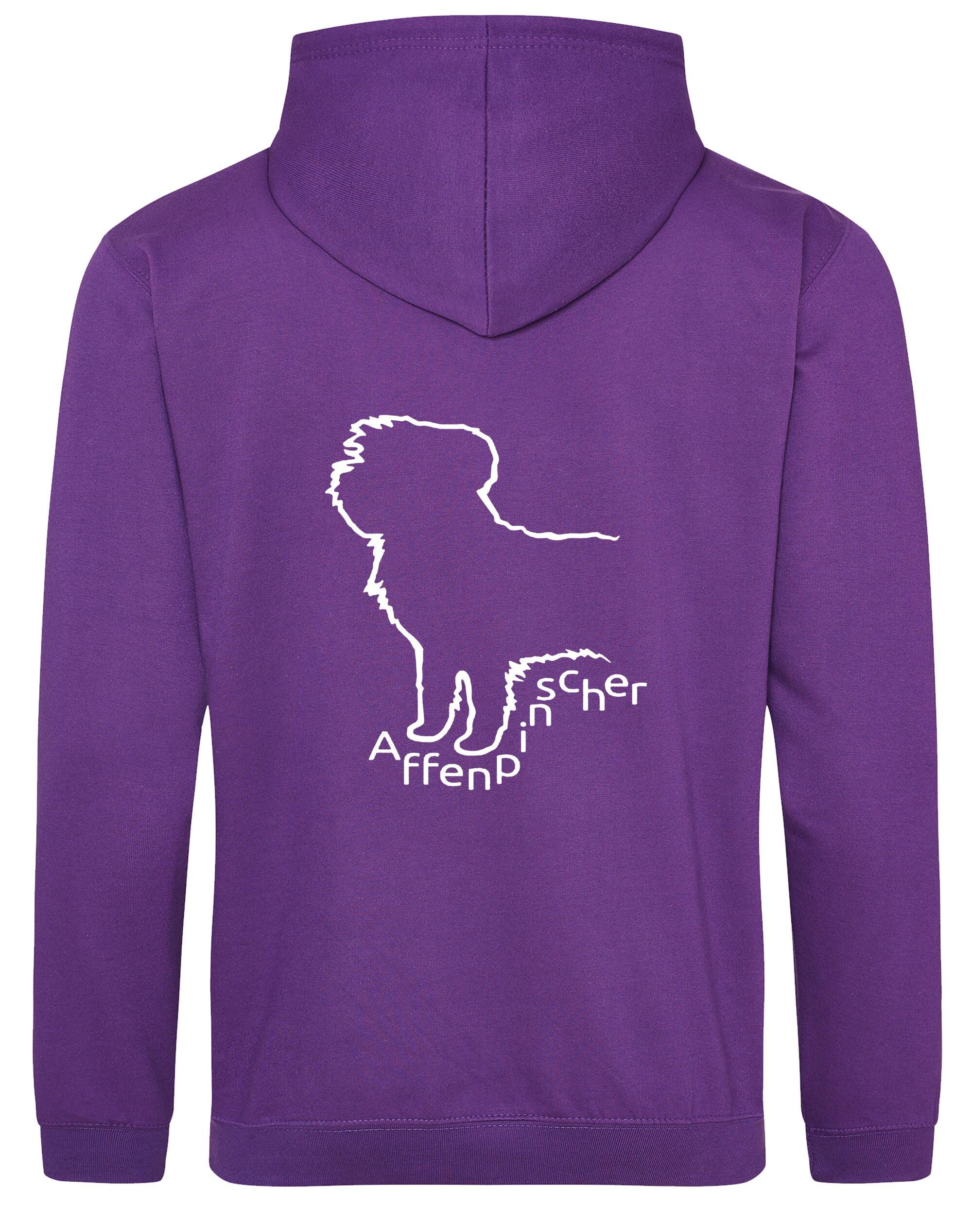 Unisex Affenpinscher Pullover Hoodie Purple (White)