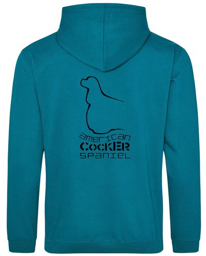 Unisex American Cocker Spaniel Pullover Hoodie Jade (Black)