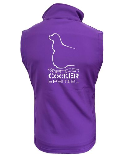 Female American Cocker Spaniel Softshell Jacket Purple (White)