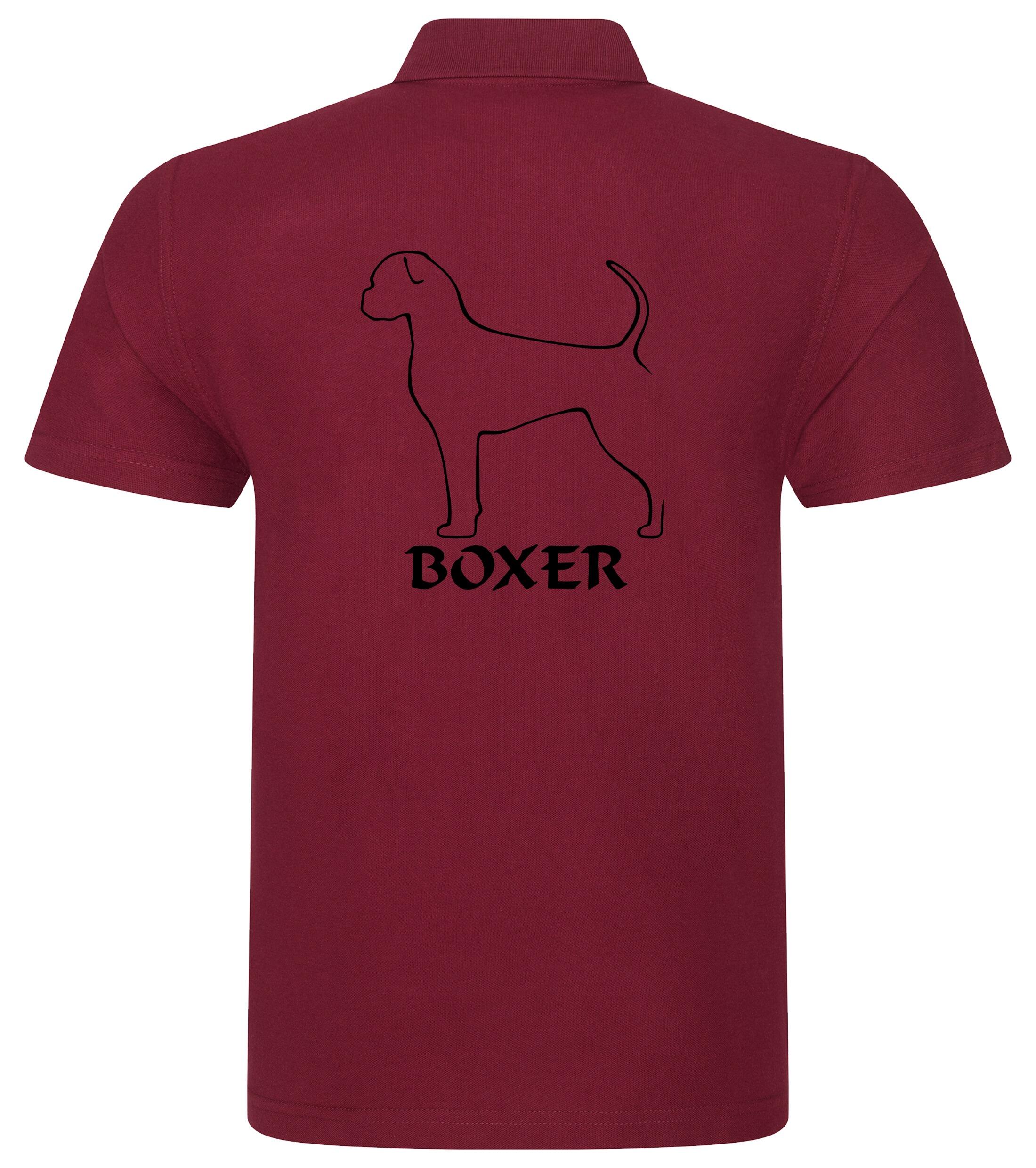 Unisex Boxer Ear Drop (2) Polo Shirt Burgundy (Black)