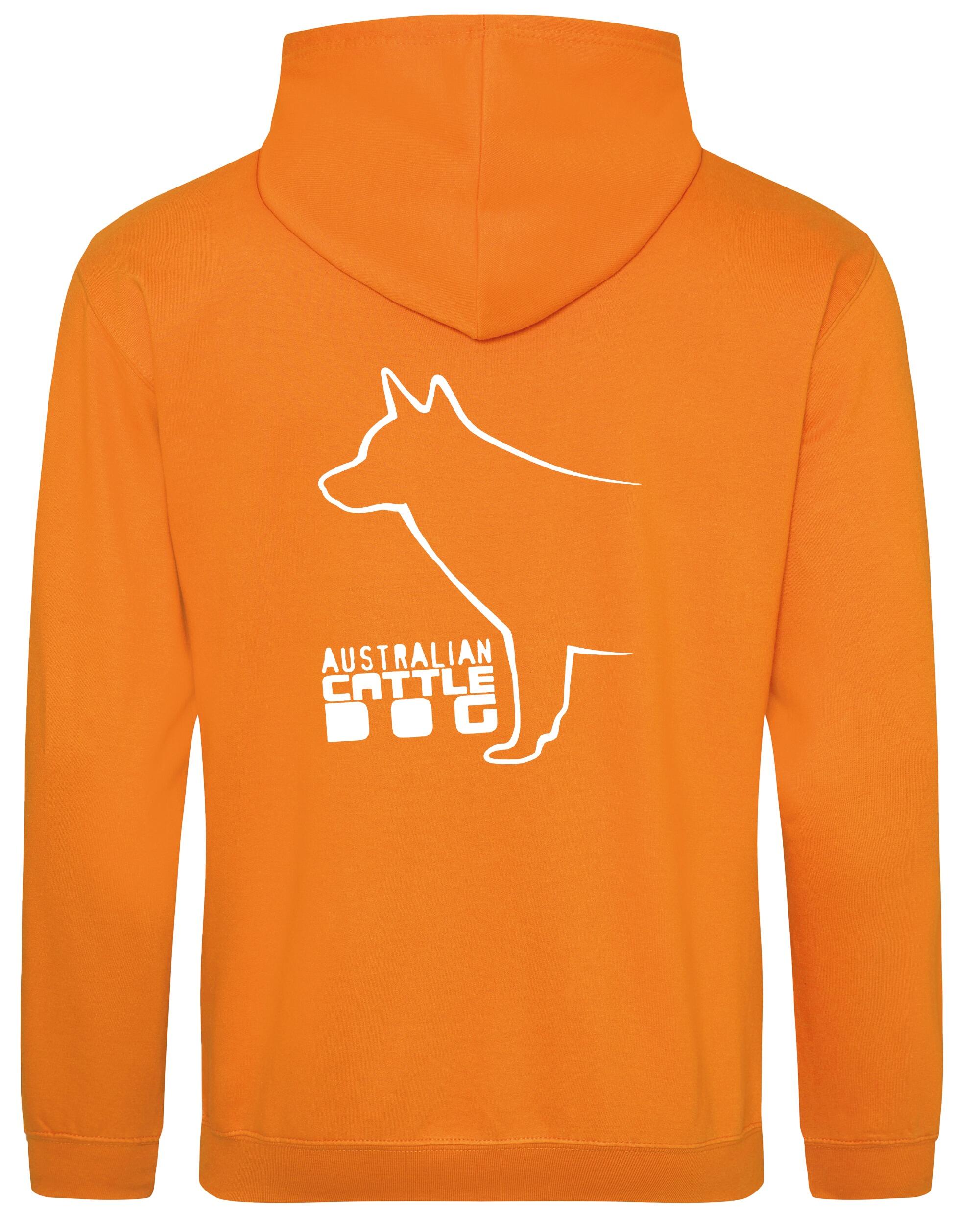 Unisex Australian Cattle Dog Pullover Hoodie Orange Crush (White)
