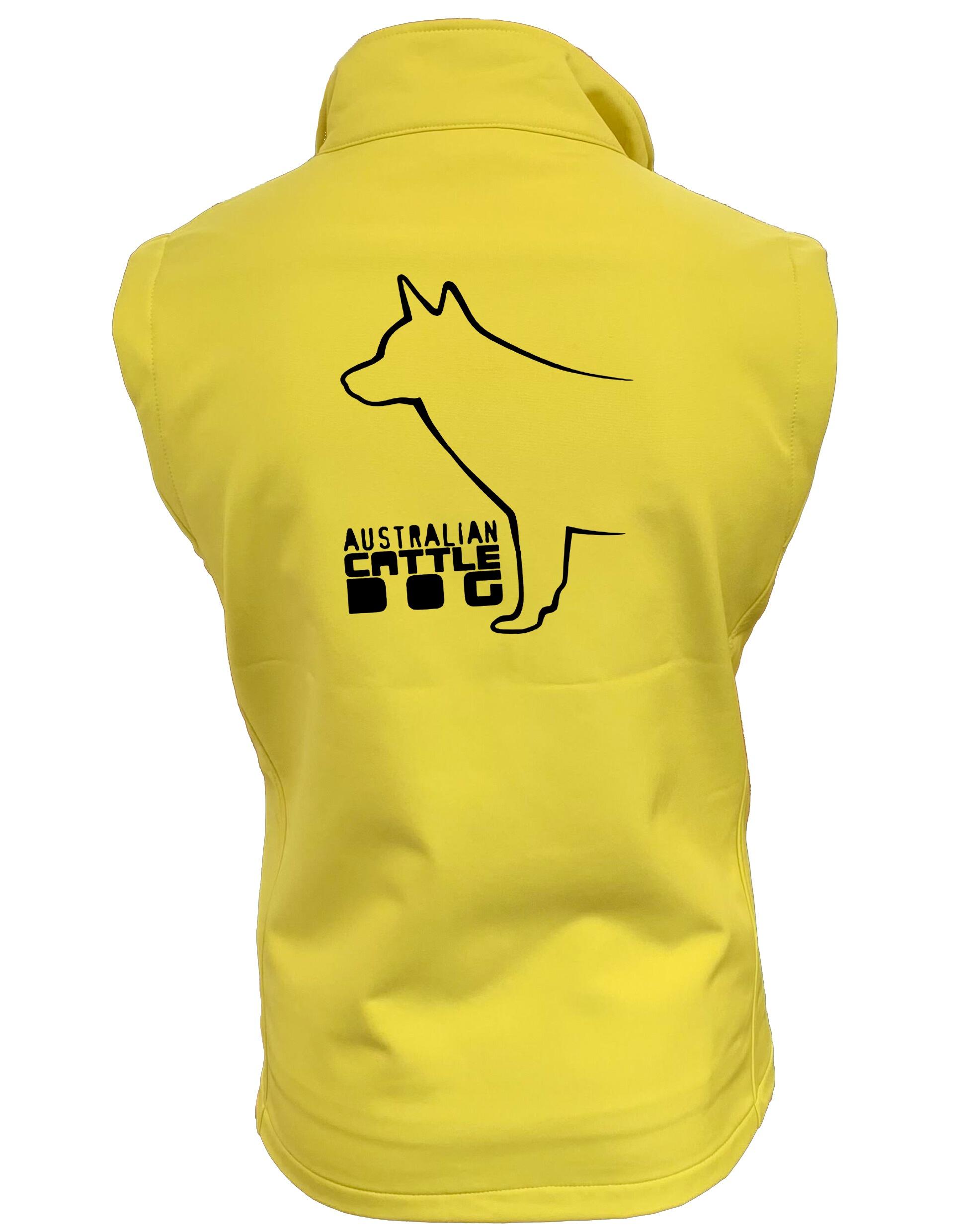Unisex Australian Cattle Dog Softshell Gilet Yellow (Black)