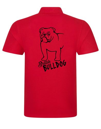 Unisex British Bulldog Polo Shirt Red (Black)