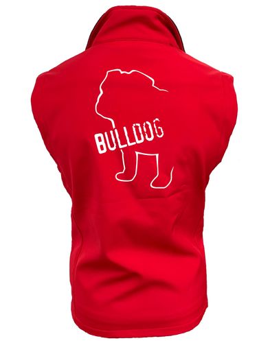 Unisex Bulldog (Body Design) Softshell Jacket Red (White)