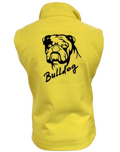 Unisex Bulldog (Head Design) Softshell Jacket Yellow (Black)