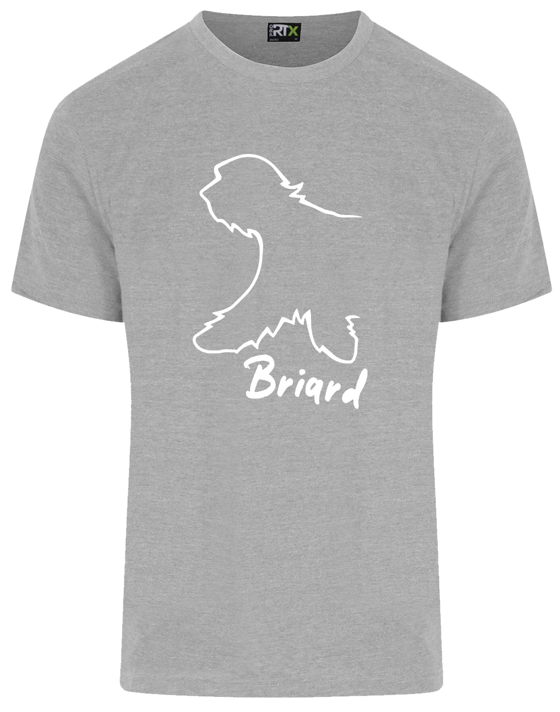 Unisex Briard Roundneck T-Shirt Heather Grey (White)