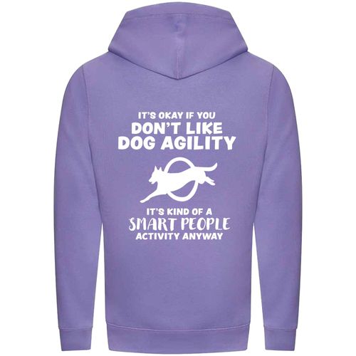 Digital Lavender Cross Neck Hoodies with "It's Okay if you don't like dog agility" White Print - Agility Lifestyle Collection