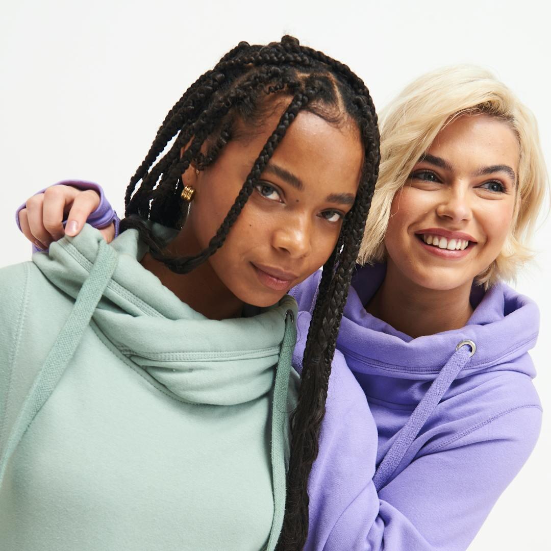 Digital Lavender & Peppermint Cross Neck Hoodies