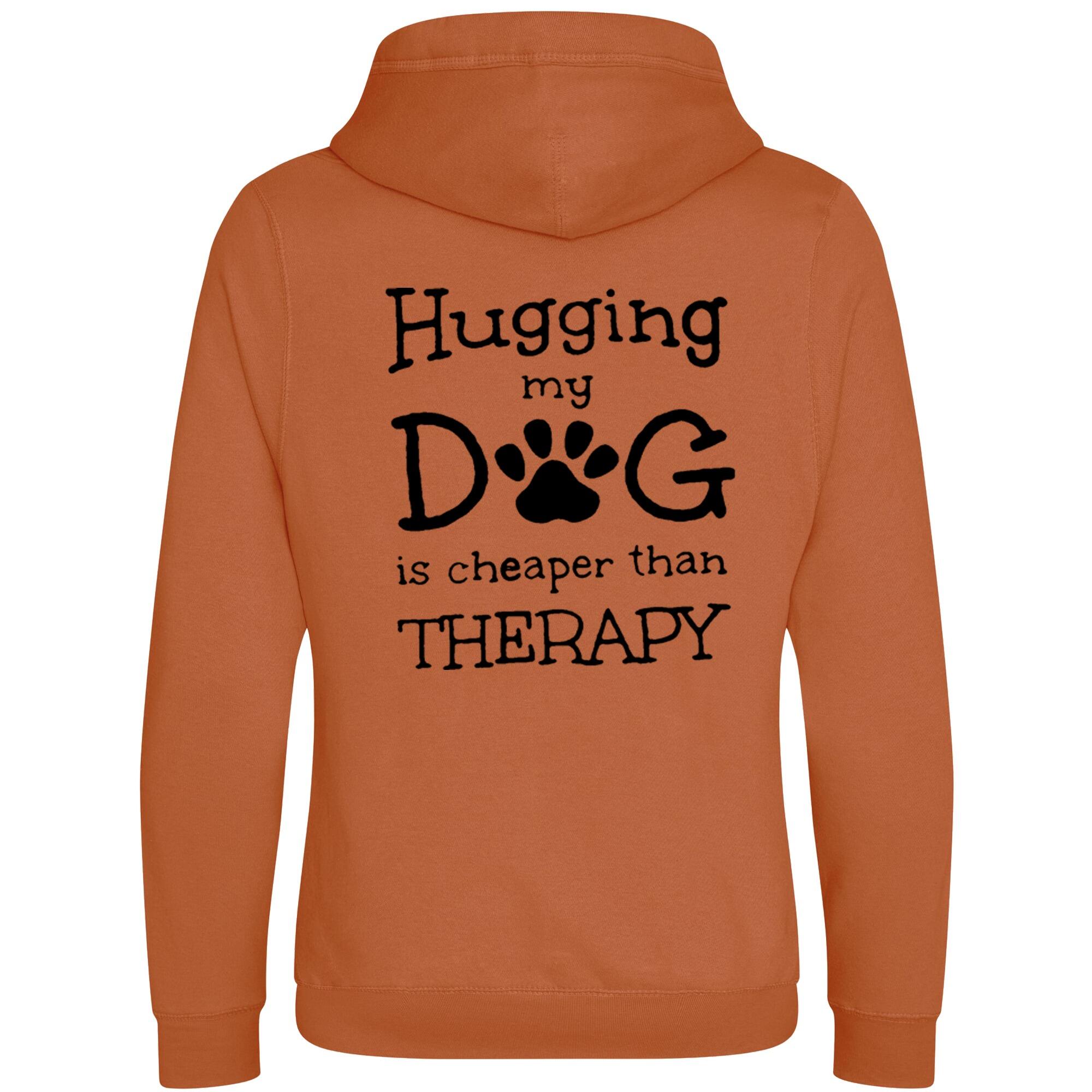 Ginger Biscuit Cross Neck Hoodies with "Hugging My Dog Is Cheaper" Black Print - Agility Lifestyle Collection