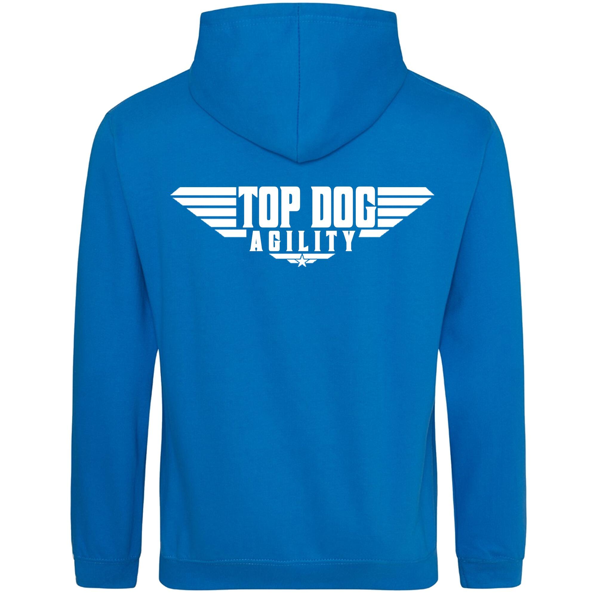 Sapphire Blue Pullover Hoodies with "Top Dog Agility" White Print - Agility Lifestyle Collection