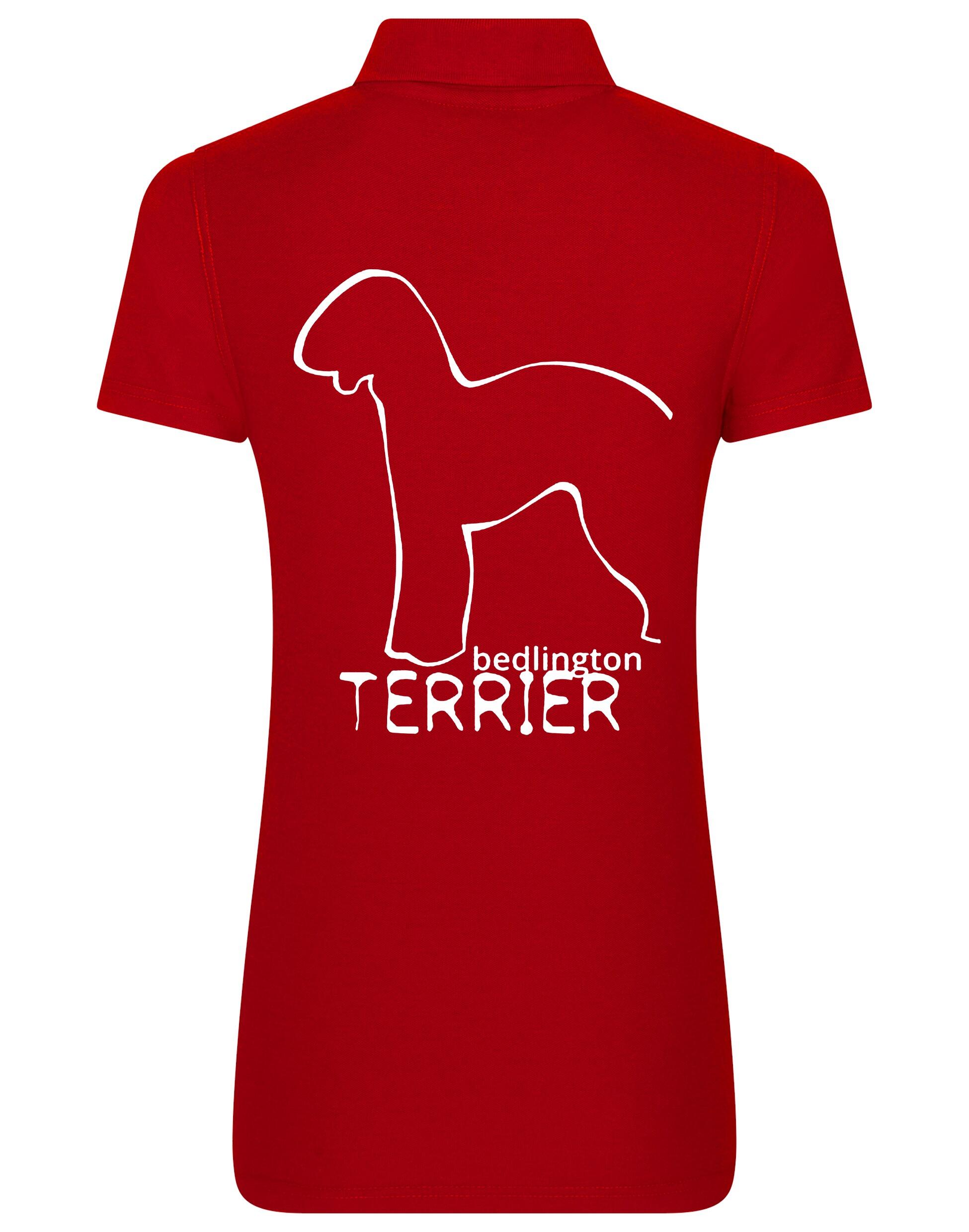Women’s Cotton Polo with Bedlington Terrier Dog Breed Design – A Must-Have for Bedlington Terrier Enthusiasts