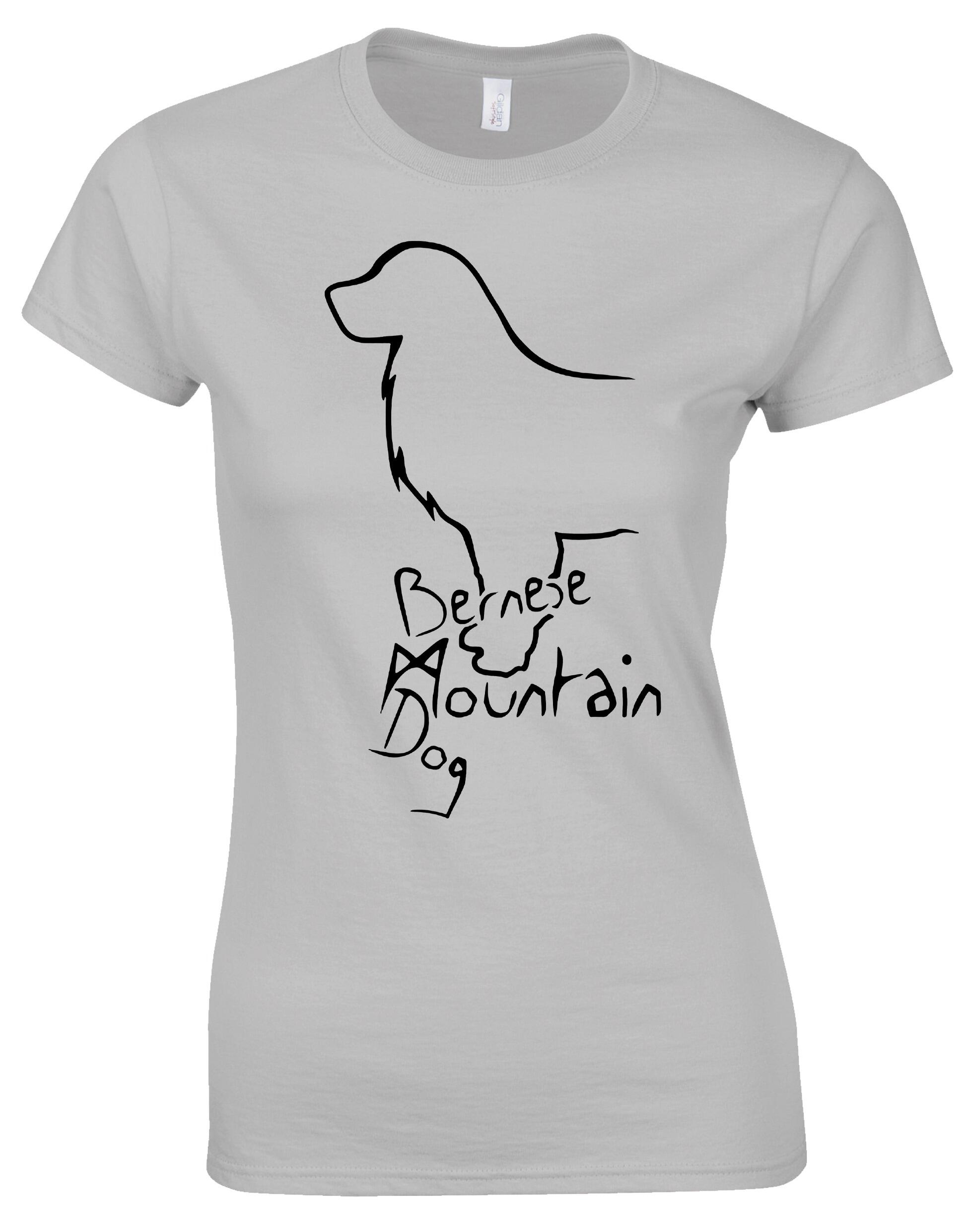 Female Roundneck T-shirt with Bernese Mountain Dog Breed Design – Style for Every Dog Lover