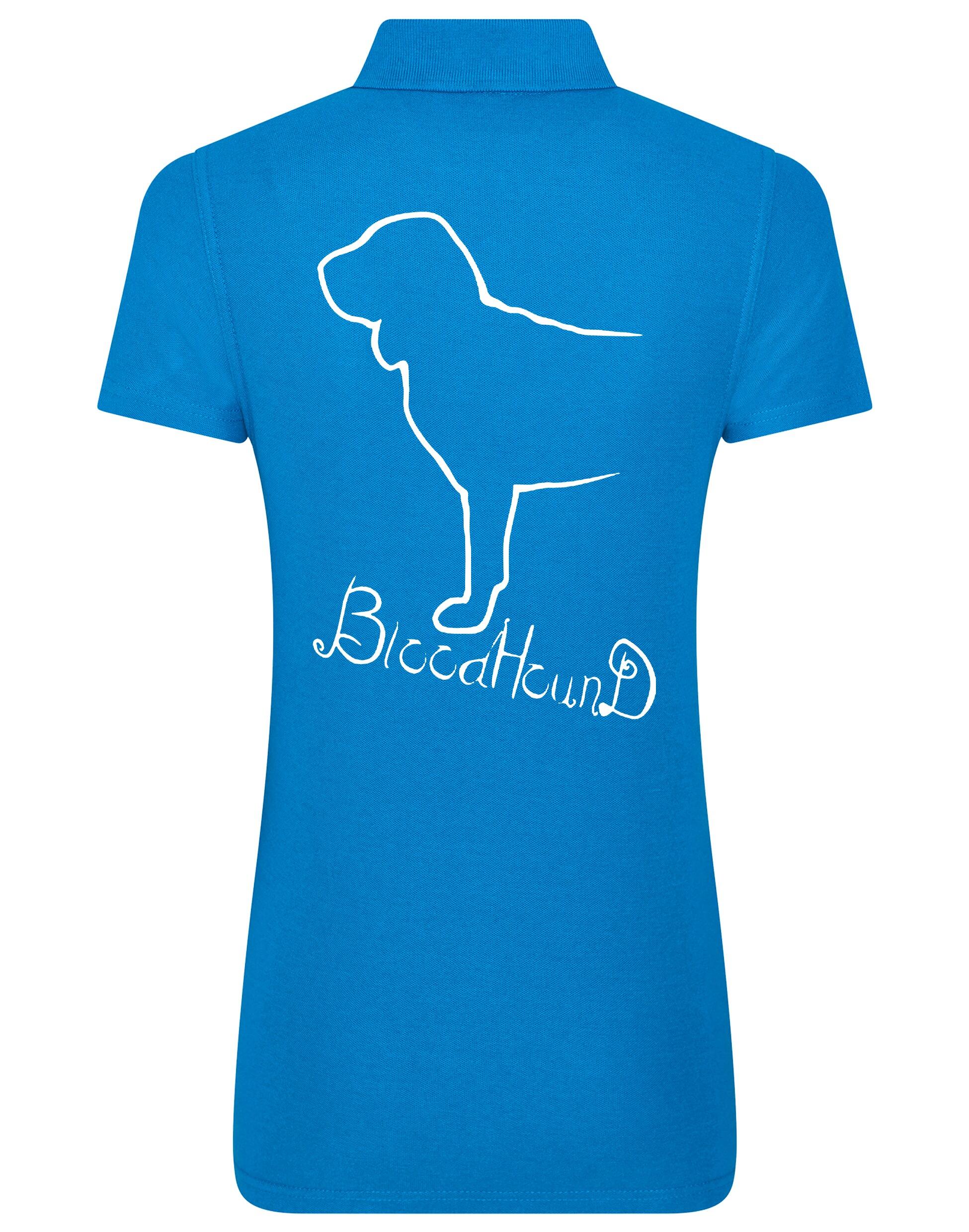 Women’s Cotton Polo with Bloodhound Dog Breed Design – A Must-Have for Bloodhound Enthusiasts