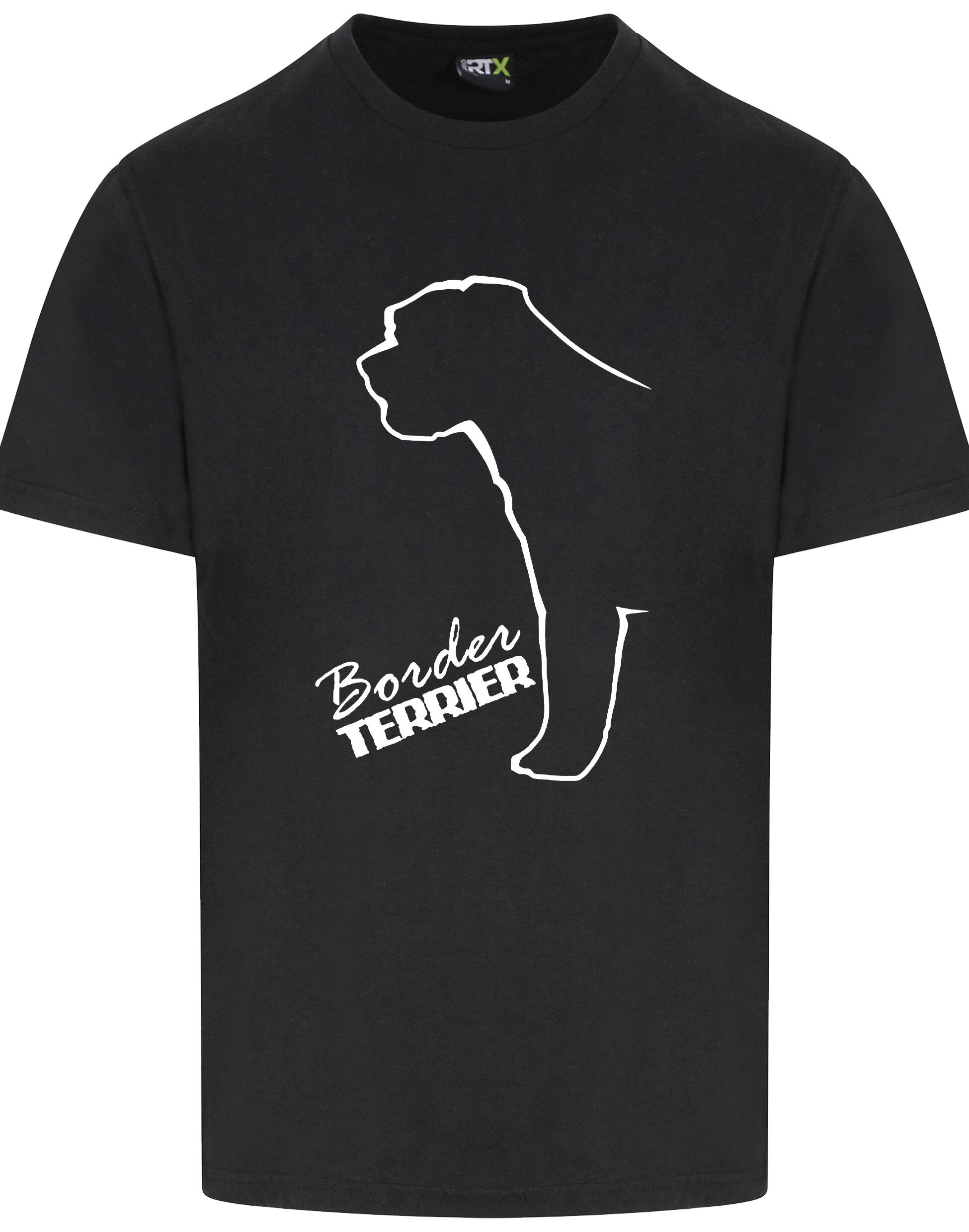 Unisex Roundneck T-shirt with Border Terrier Dog Breed Design – Style for Every Border Terrier Fan