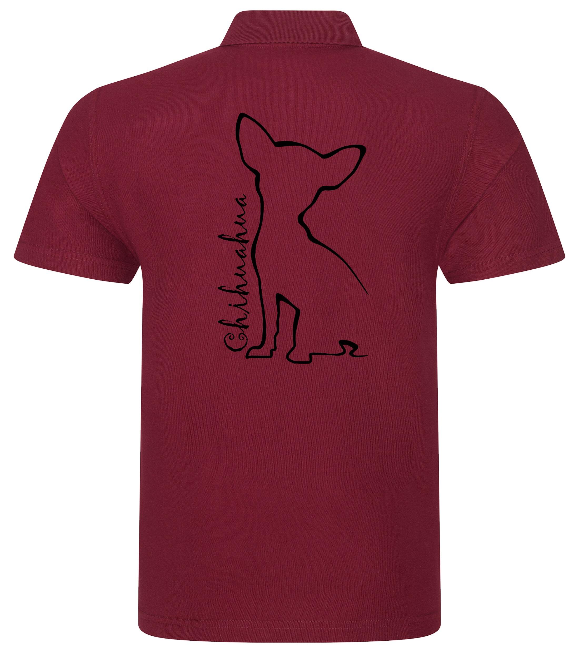 Unisex Cotton Polo with Chihuahua Outline Design – Comfort and Style for Every Chihuahua Enthusiast