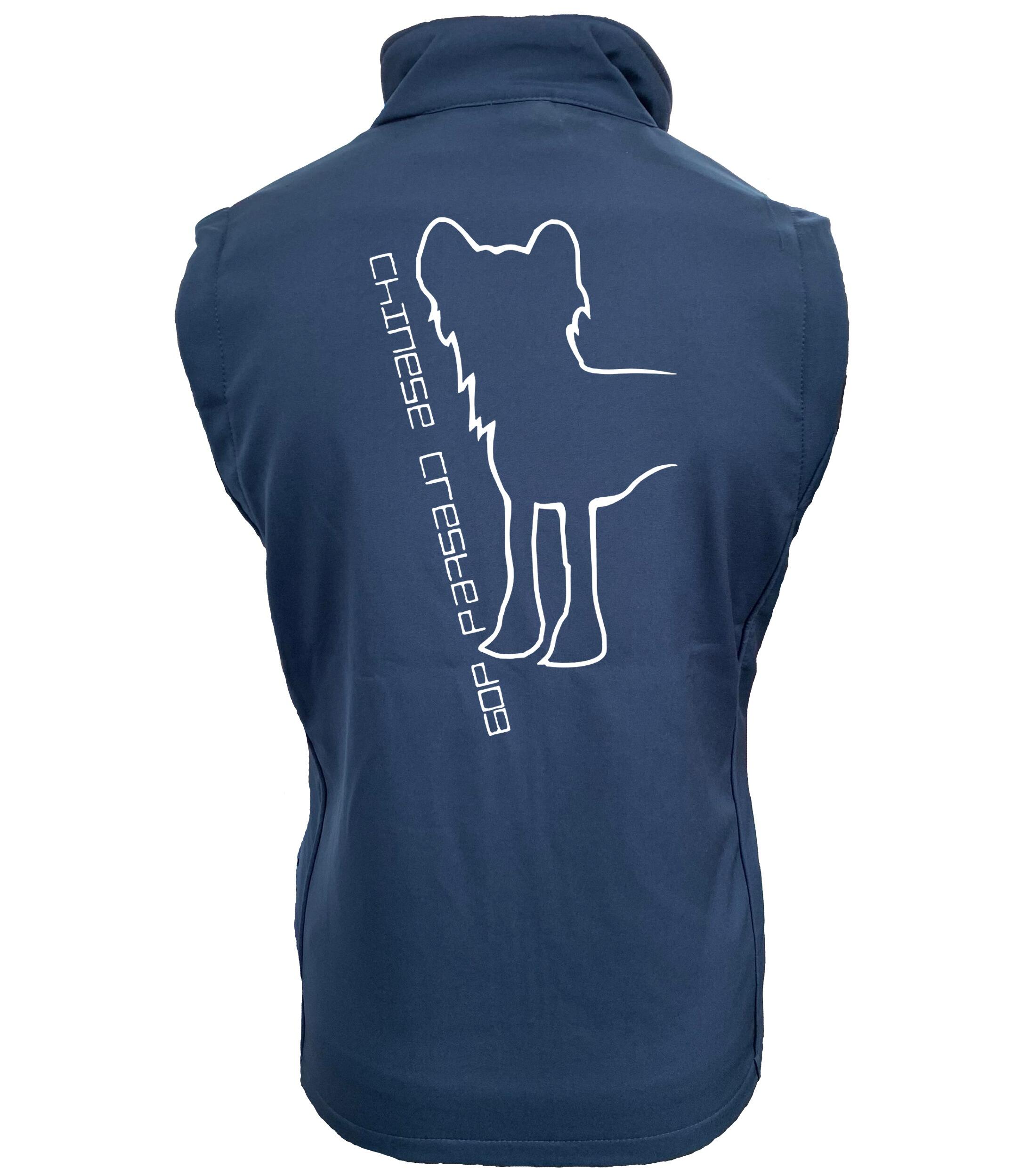 Chinese Crested Dog Breed Design Unisex Softshell Gilet – Style and Practicality for Breed Lovers