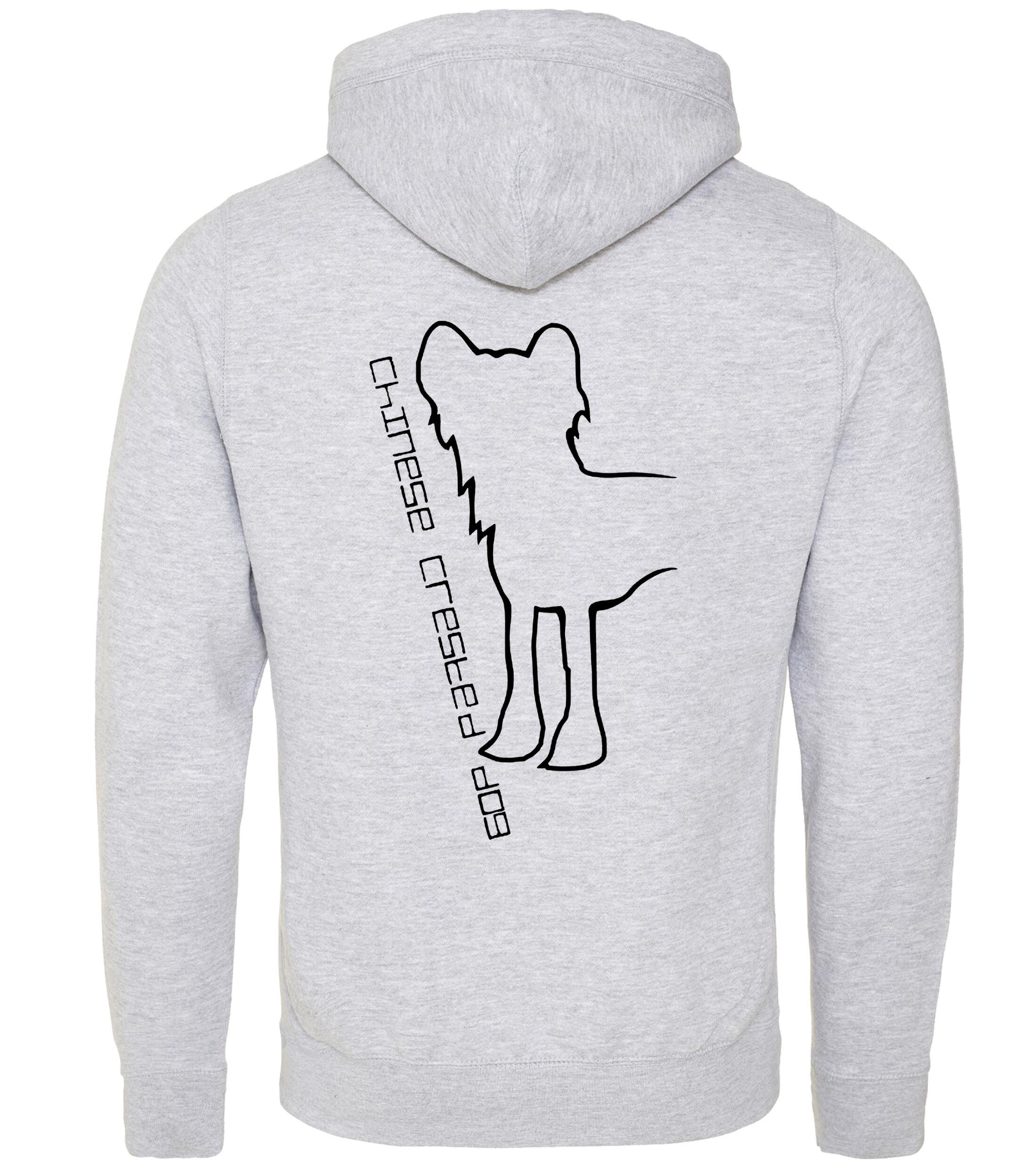 Unisex Crossneck Pullover Hoodie with Chinese Crested Dog Breed Design – A Must-Have for Chinese Crested Fans