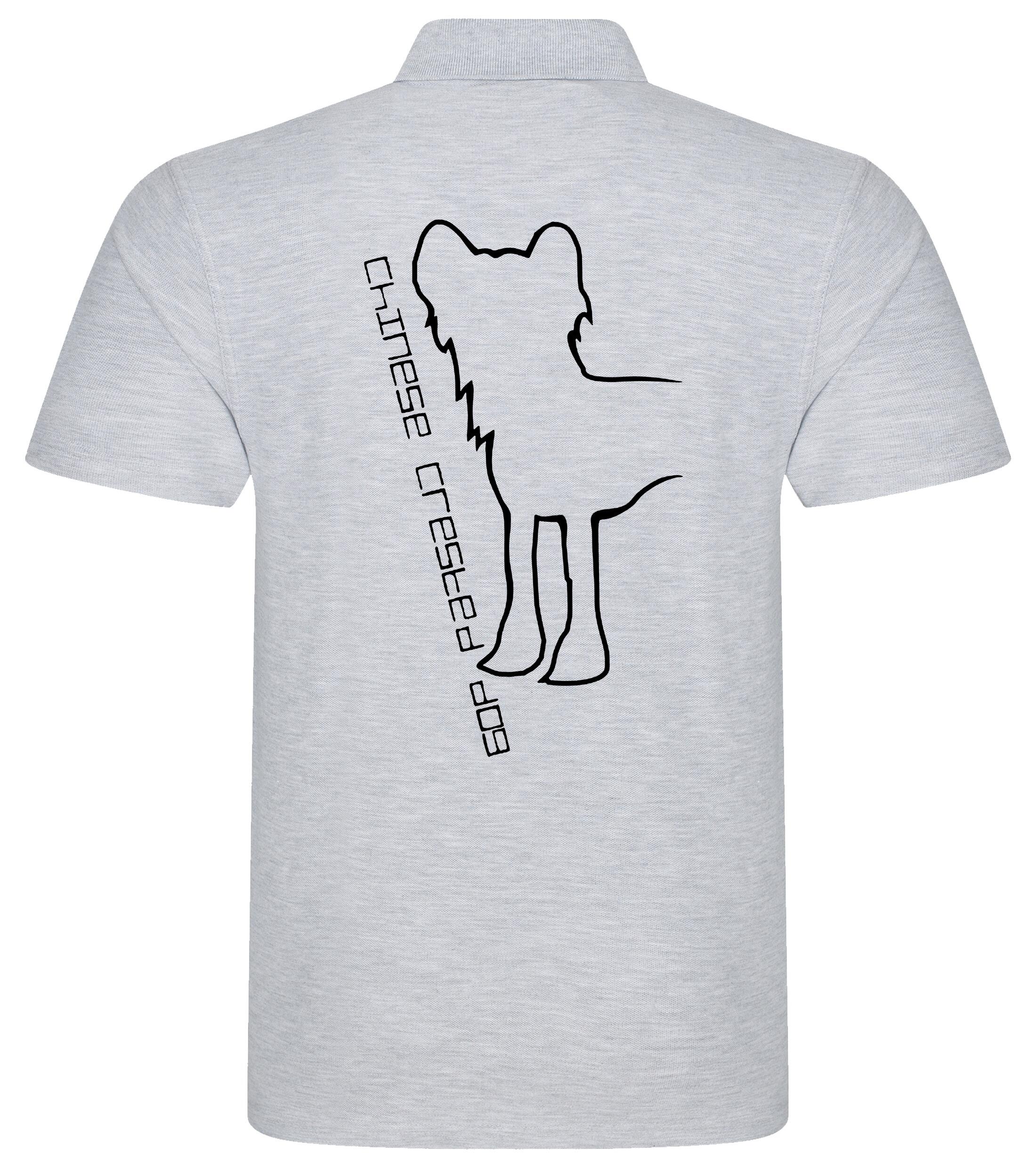 Unisex Cotton Polo with Chinese Crested Dog Breed Design – Style for Every Chinese Crested Enthusiast