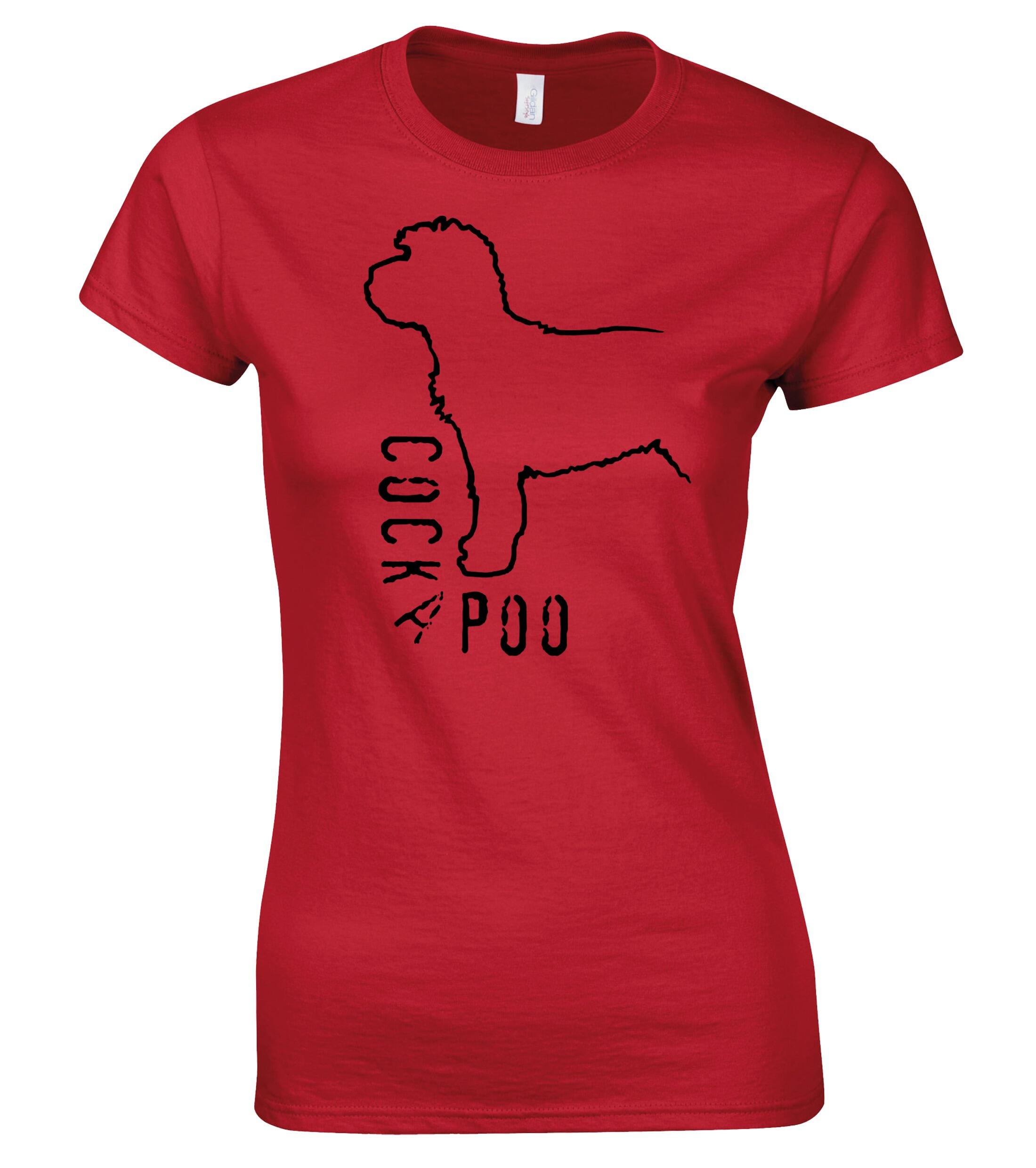 Female Roundneck T-shirt with Cockapoo Dog Breed Design – Perfect for Every Cockapoo Lover