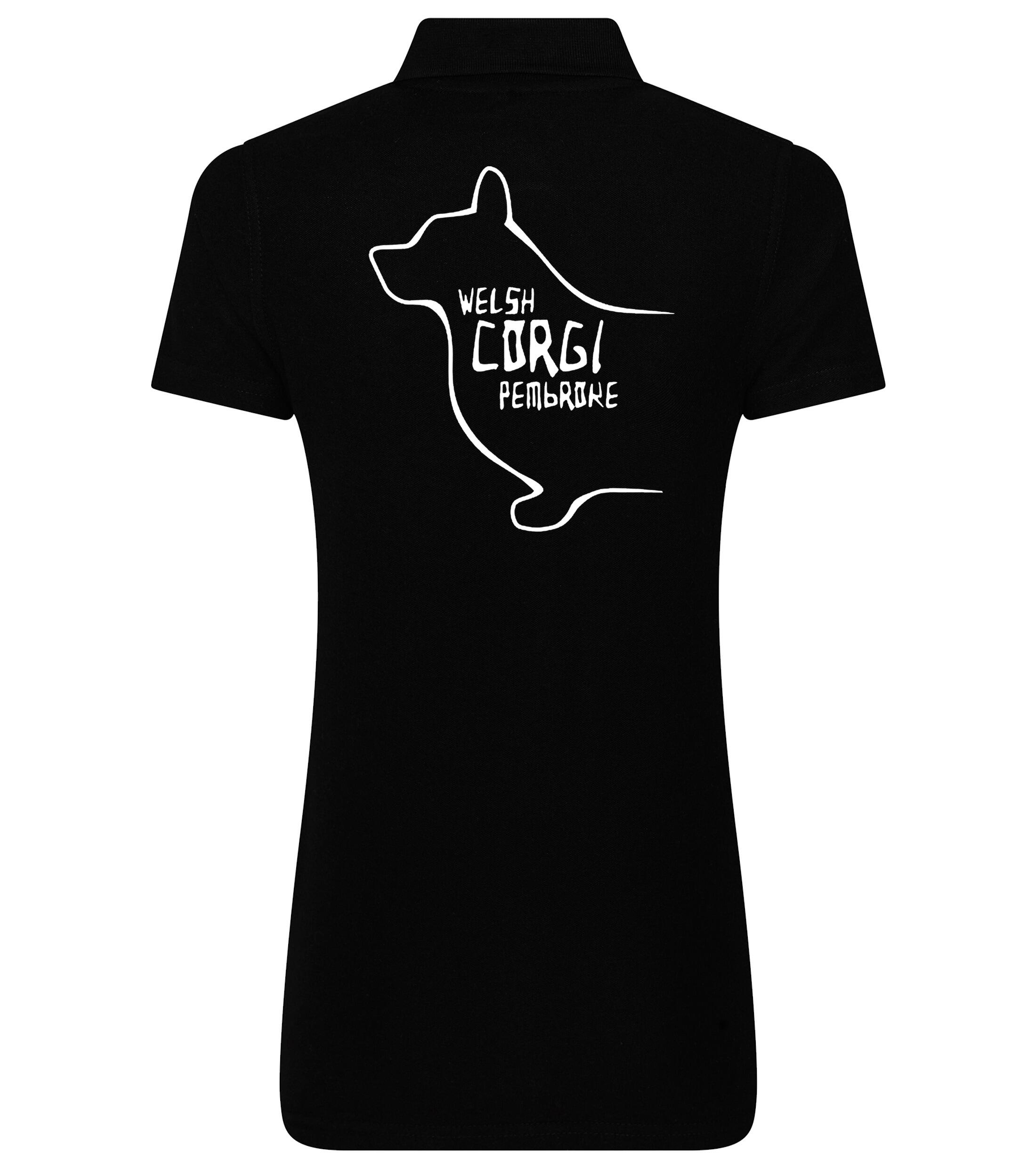 Women’s Cotton Polo with Corgi Pembroke (Welsh) Dog Breed Design – Elegance for Corgi Enthusiasts
