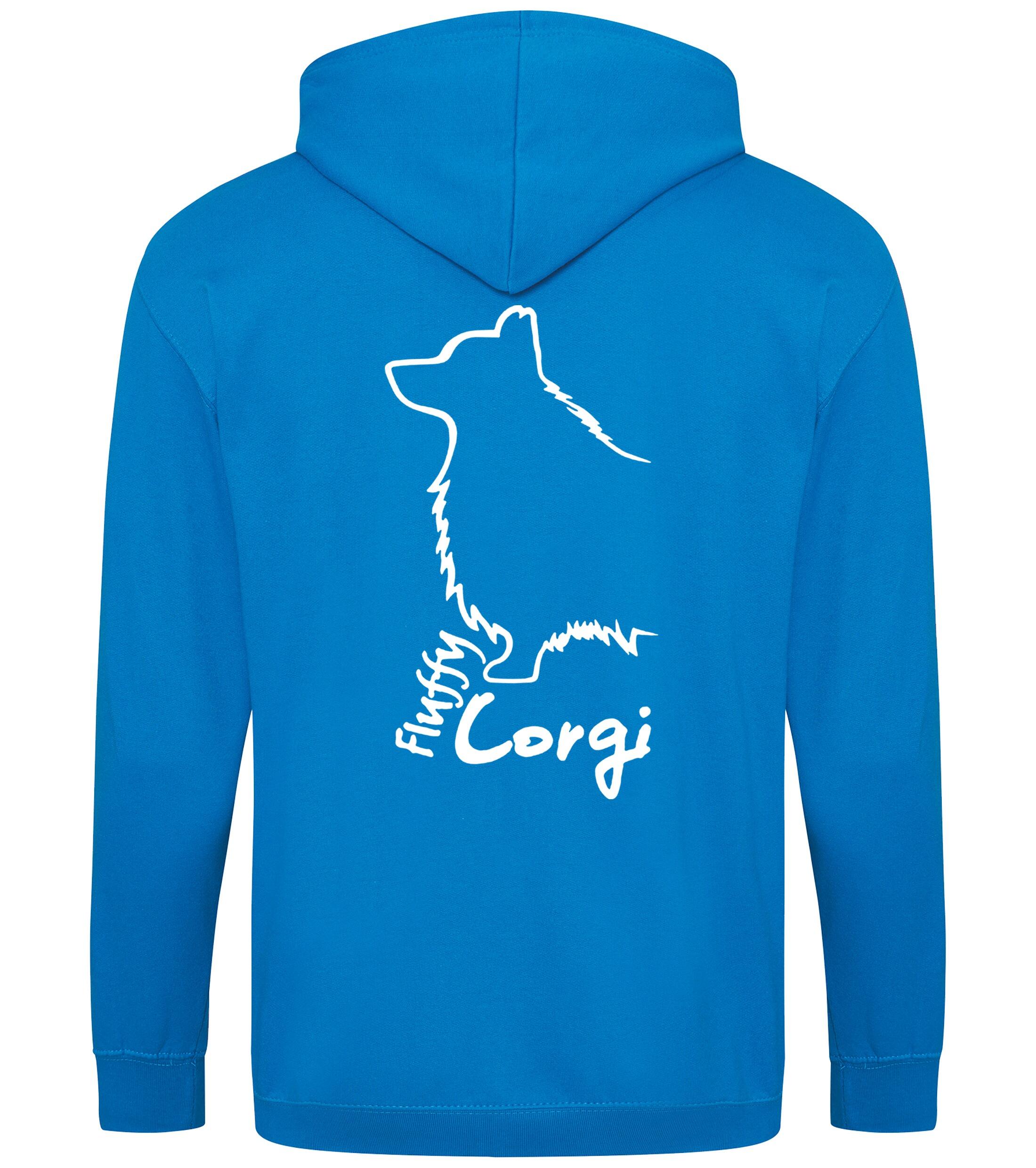 Corgi Fluffy Dog Breed Design Zipped Hoodie – Comfort, Style, and Corgi Pride