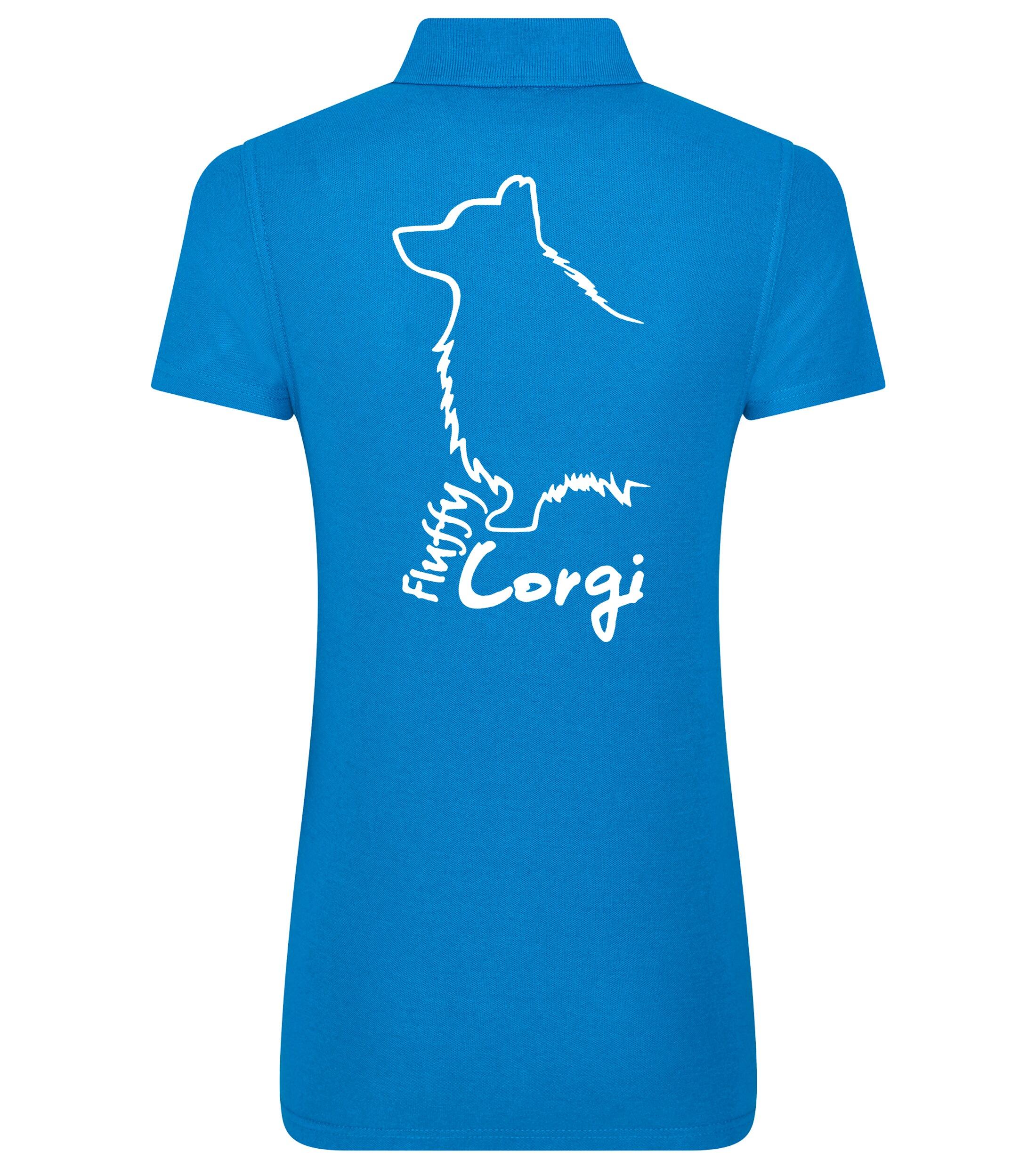 Women’s Cotton Polo with Corgi Fluffy Dog Breed Design – Chic Comfort for Corgi Fluffy Fans