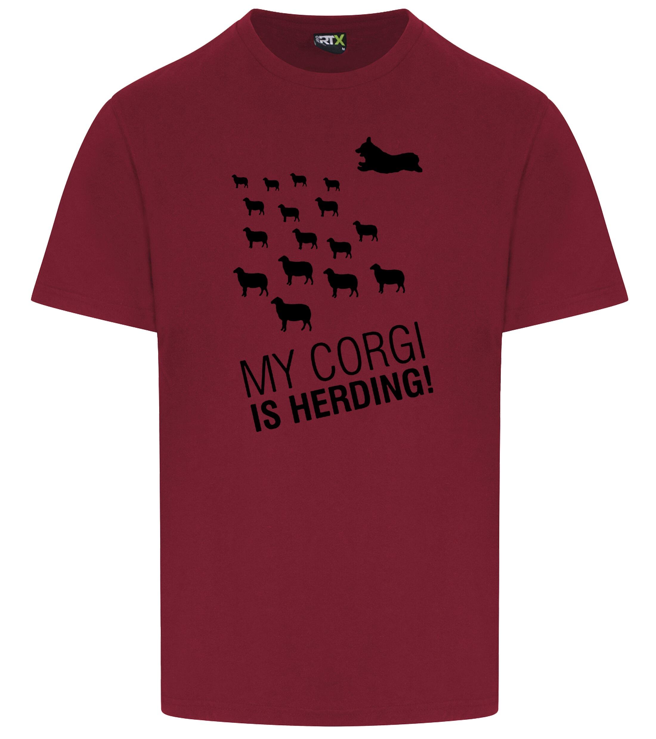 Unisex Roundneck T-shirt with Corgi Herding Dog Breed Design – Casual Style for Corgi Herding Fans