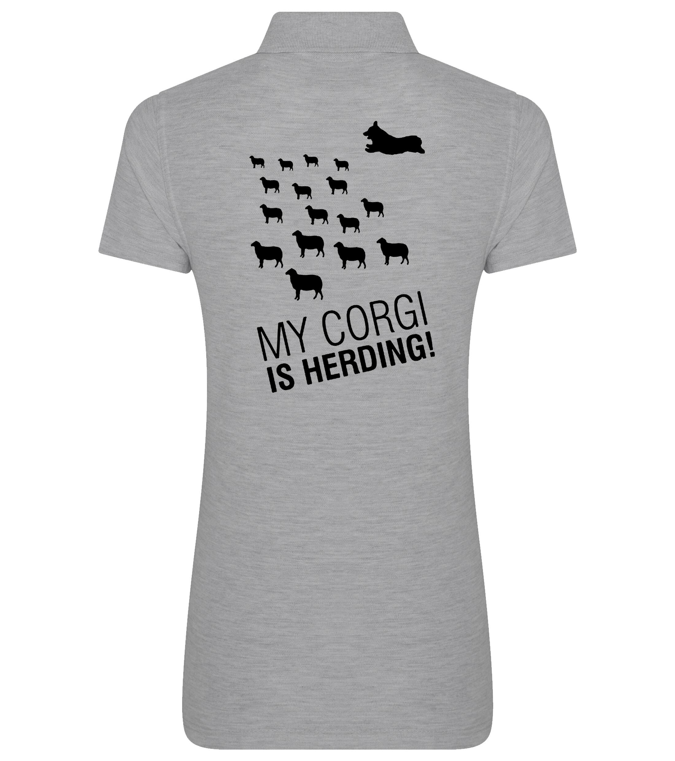 Women’s Cotton Polo with Corgi Herding Dog Breed Design – Elegance for Corgi Herding Enthusiasts