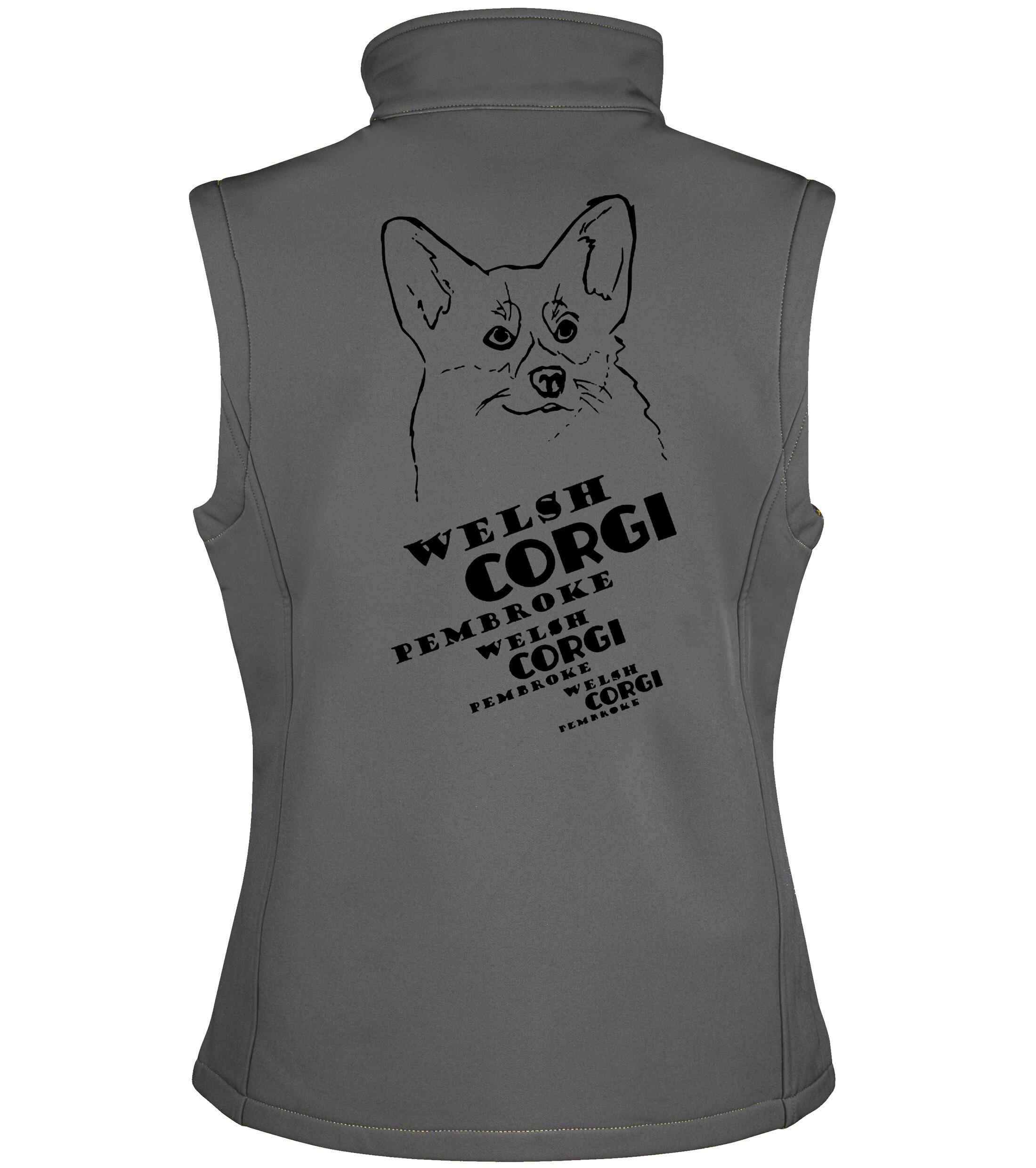 Women’s Softshell Jacket with Corgi Pembroke (Face) Dog Breed Design – Style & Comfort for Corgi Fans