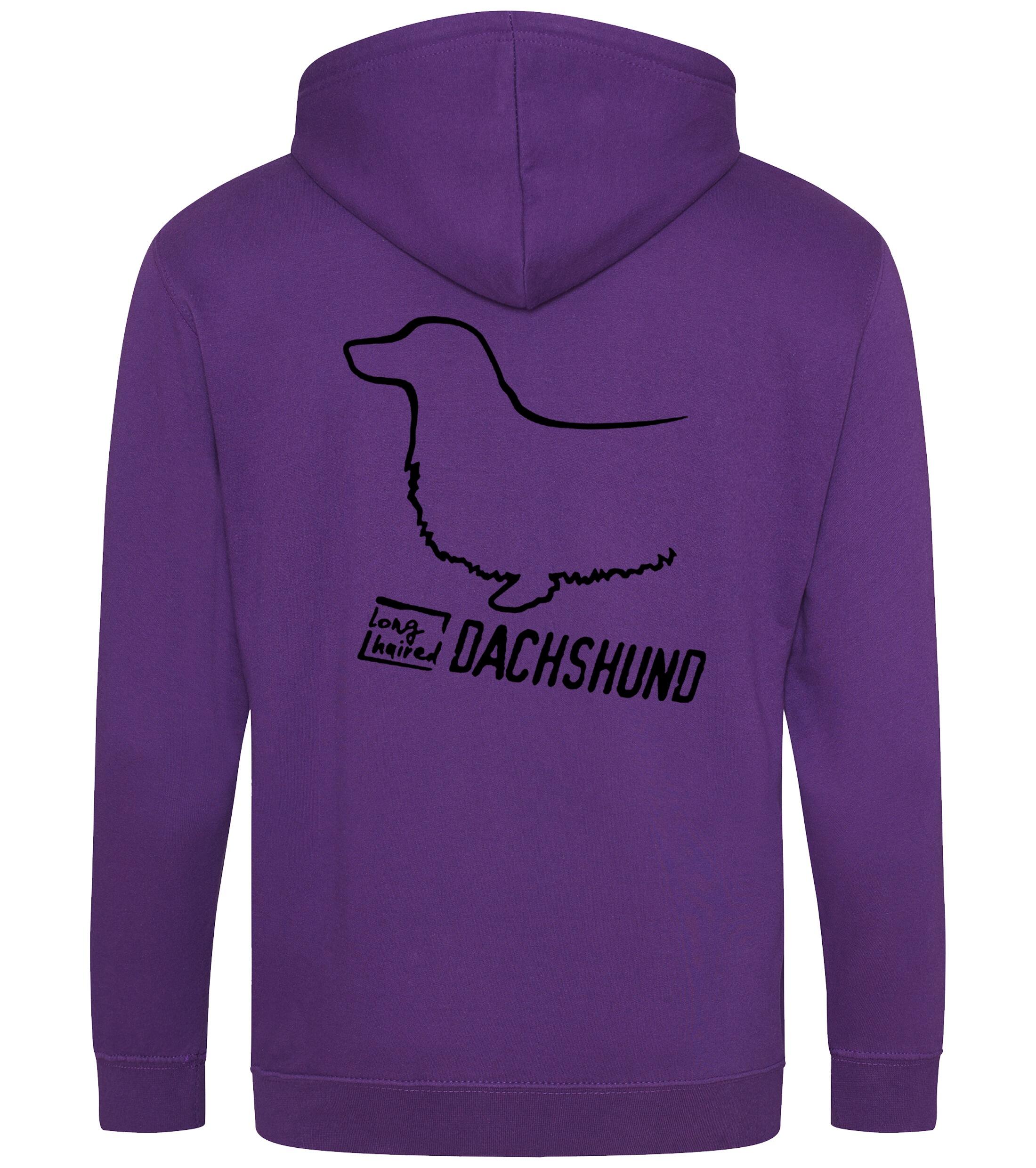 Dachshund (Longhaired) Dog Breed Design Zipped Hoodie – Comfort, Style, and Dachshund Pride