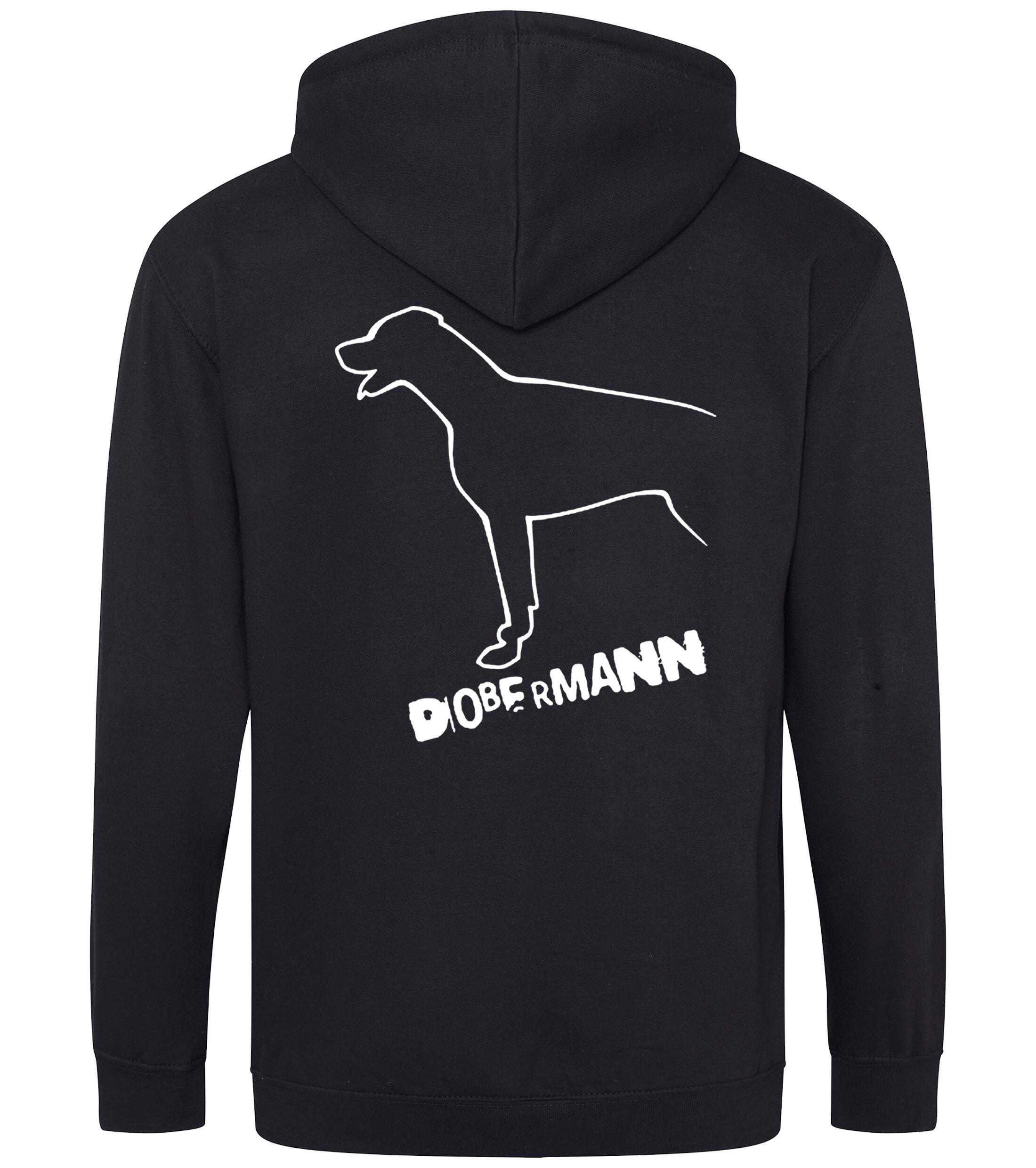 Dobermann (Outline) Zipped Hoodie – Comfort, Style, and Dobermann Pride