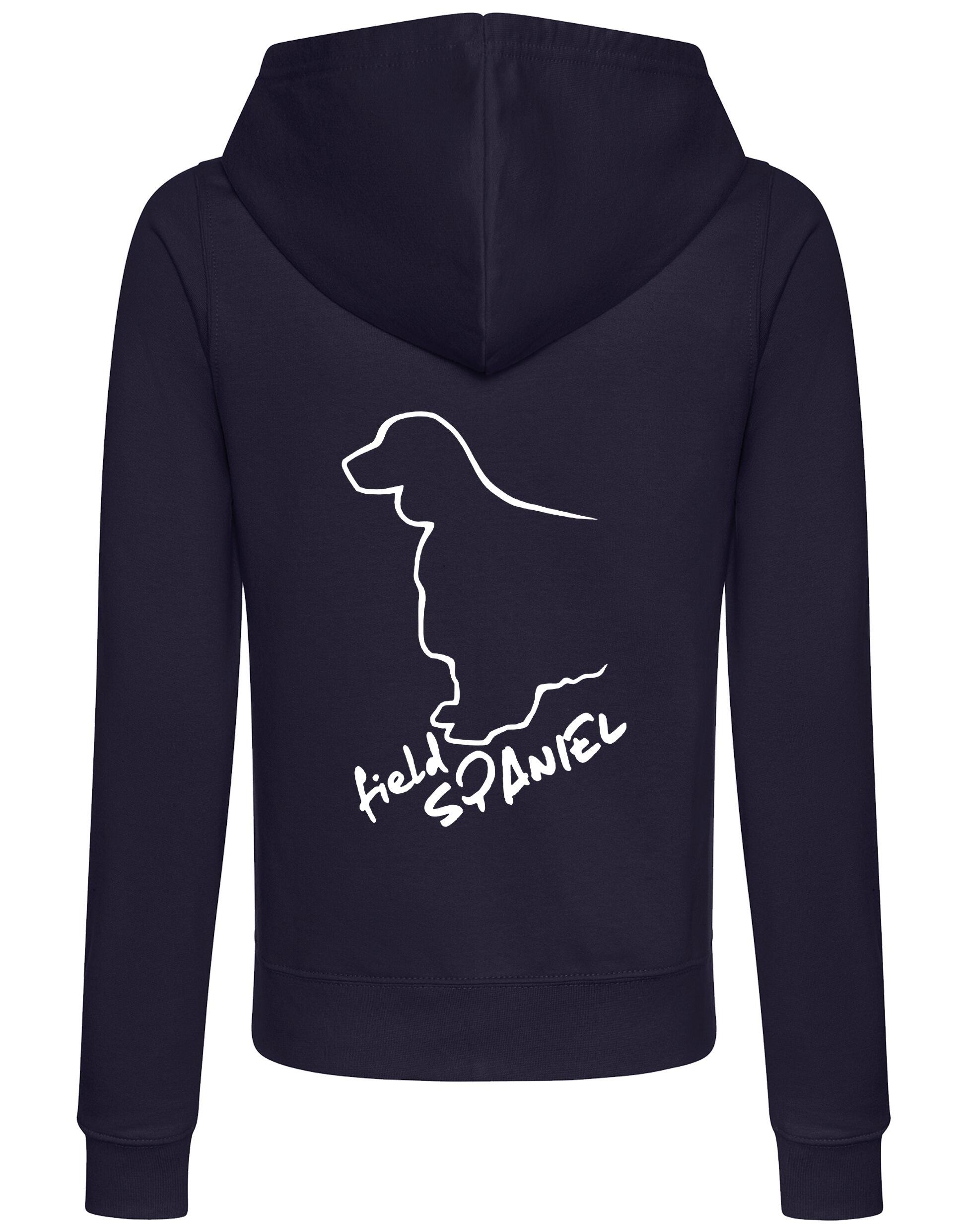 Field Spaniel Dog Breed Women’s Zipped Hoodie – Chic Comfort for Spaniel Lovers