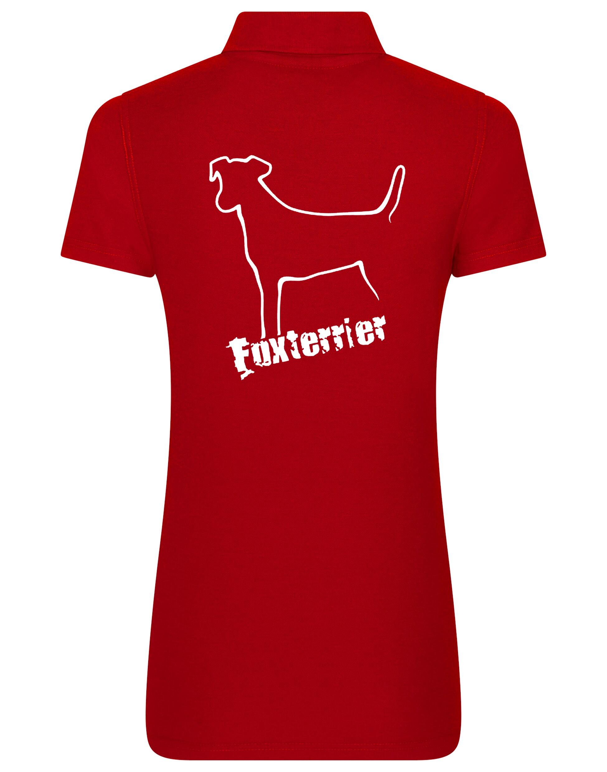 Women’s Cotton Polo with Fox Terrier Design – Stylish Apparel for Terrier Lovers