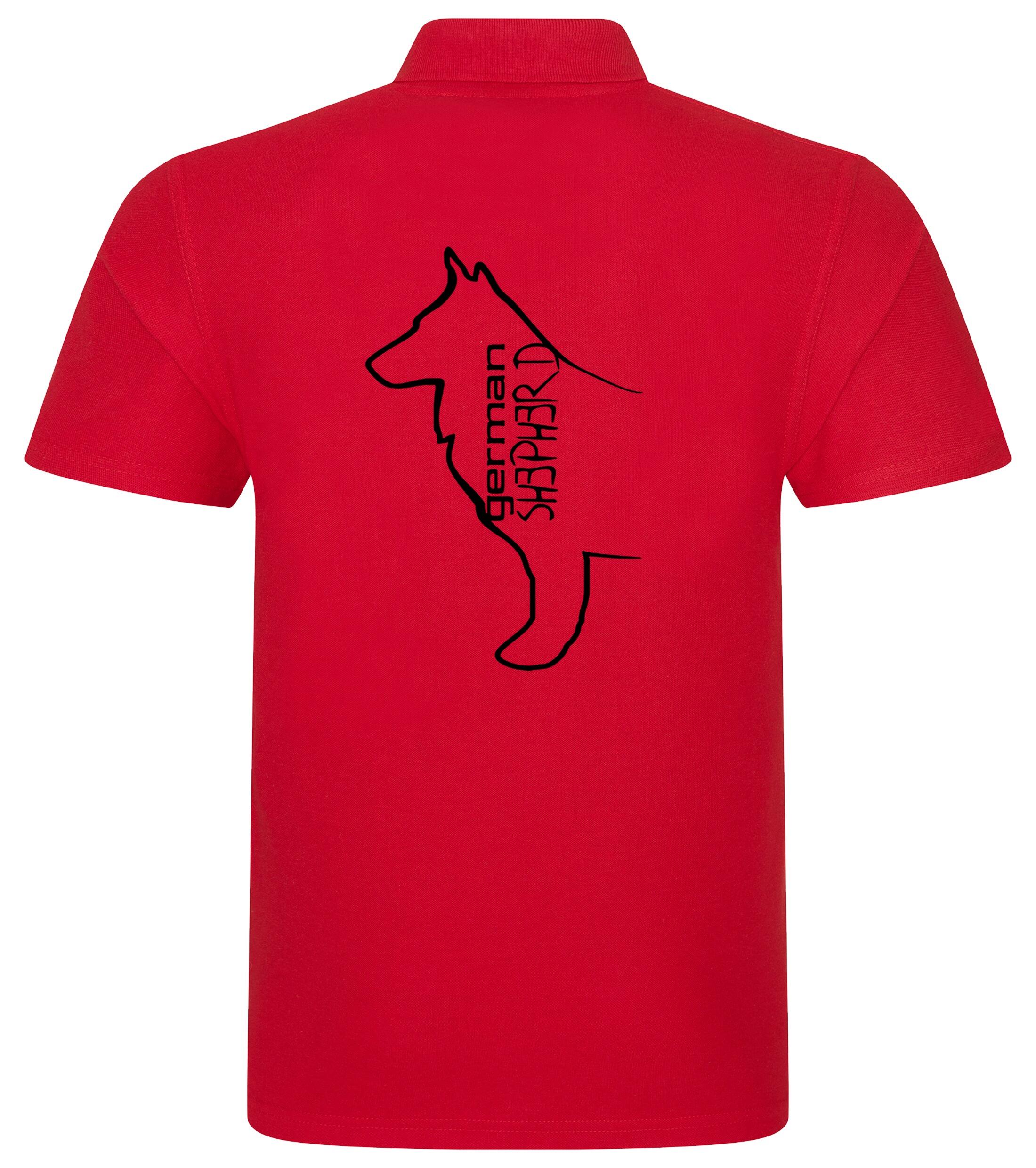German Shepherd Outline Unisex Cotton Polo – Comfort and Style for Every Shepherd Enthusiast