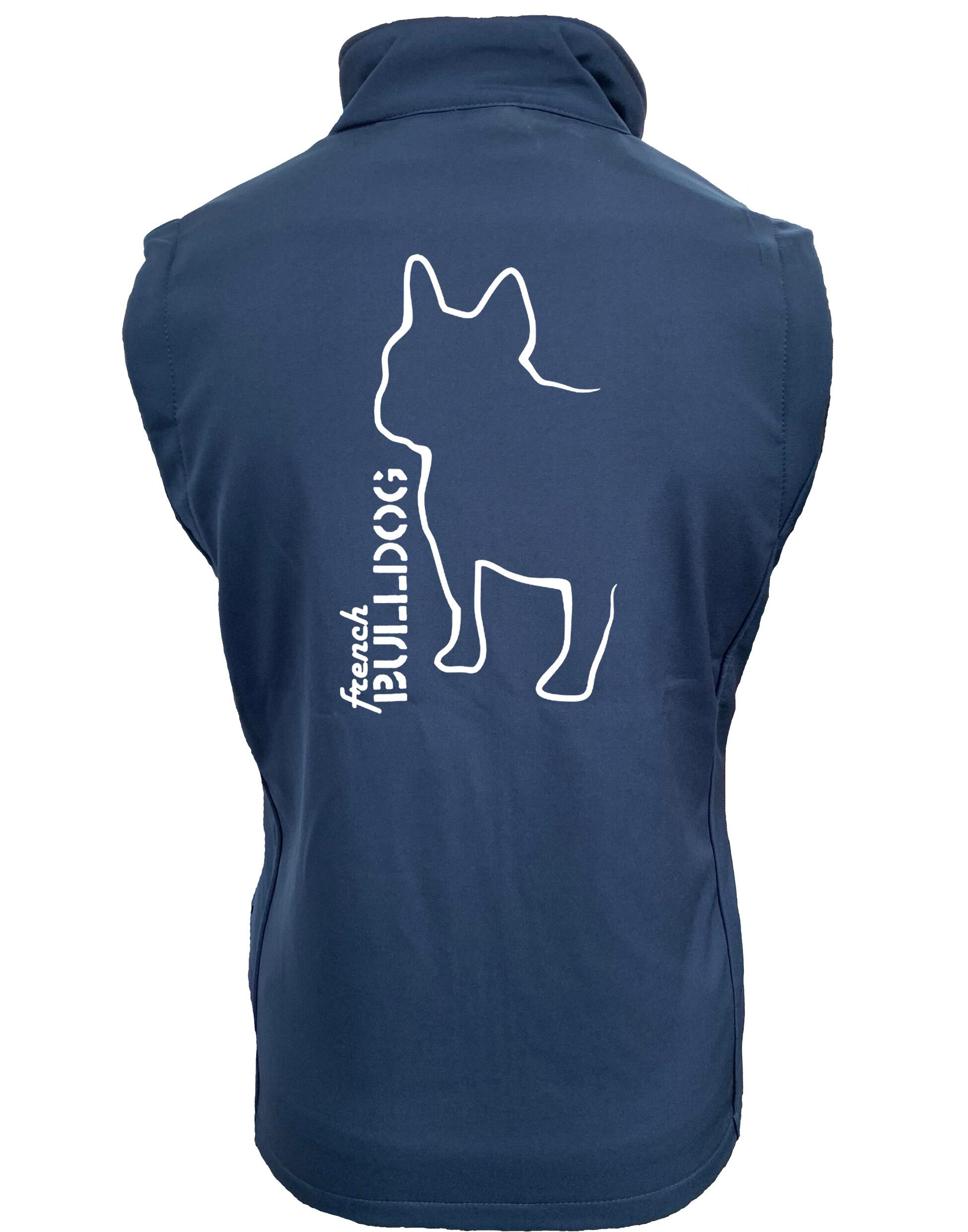 French Bulldog (Outline) Design Unisex Softshell Gilet – Functional Style for French Bulldog Enthusiasts