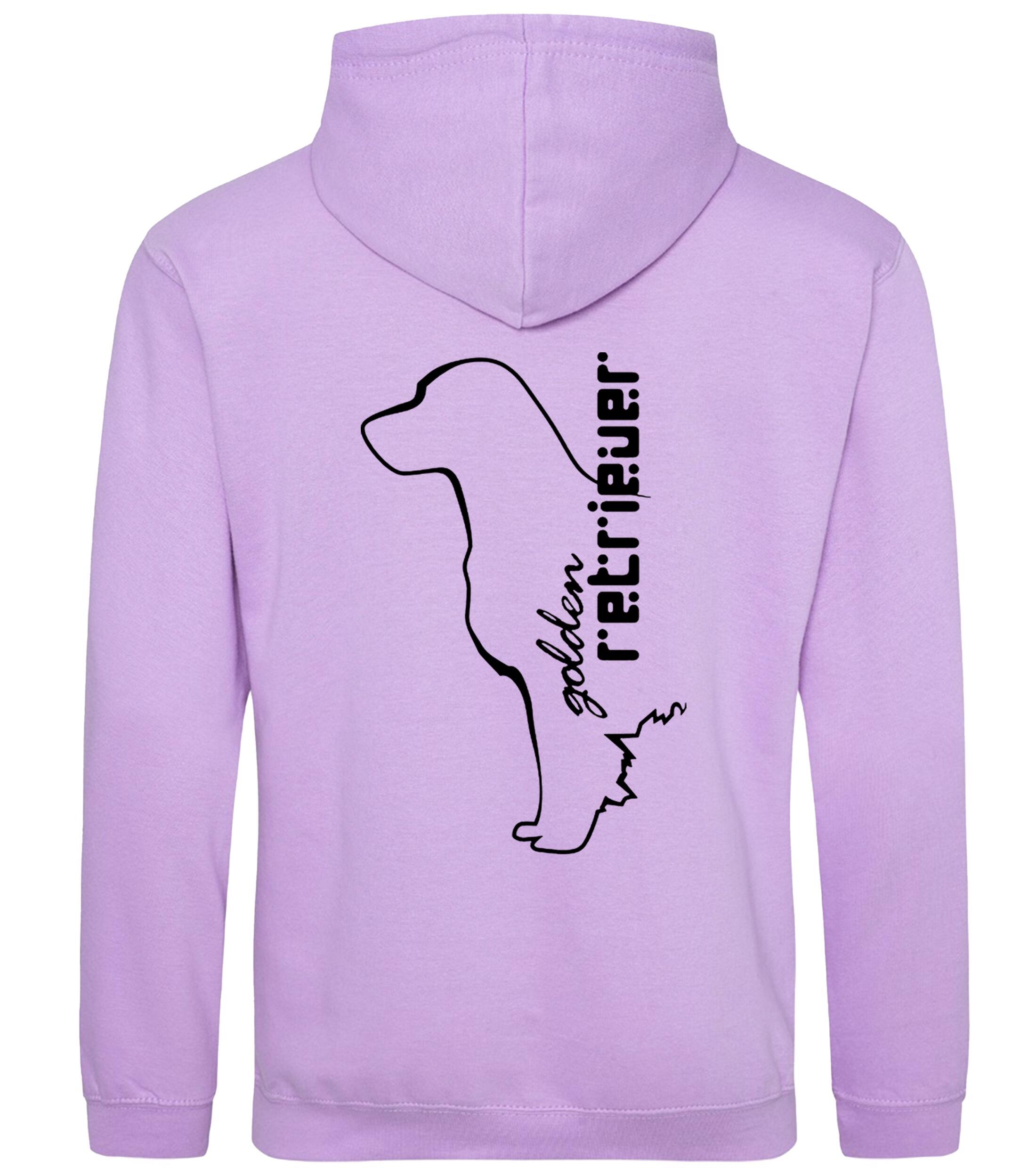Pullover hoodie featuring an exclusive Golden Retriever design and paw prints, crafted from heavy-blend fabric with a cozy fleece interior, perfect for dog lovers and outdoor comfort.