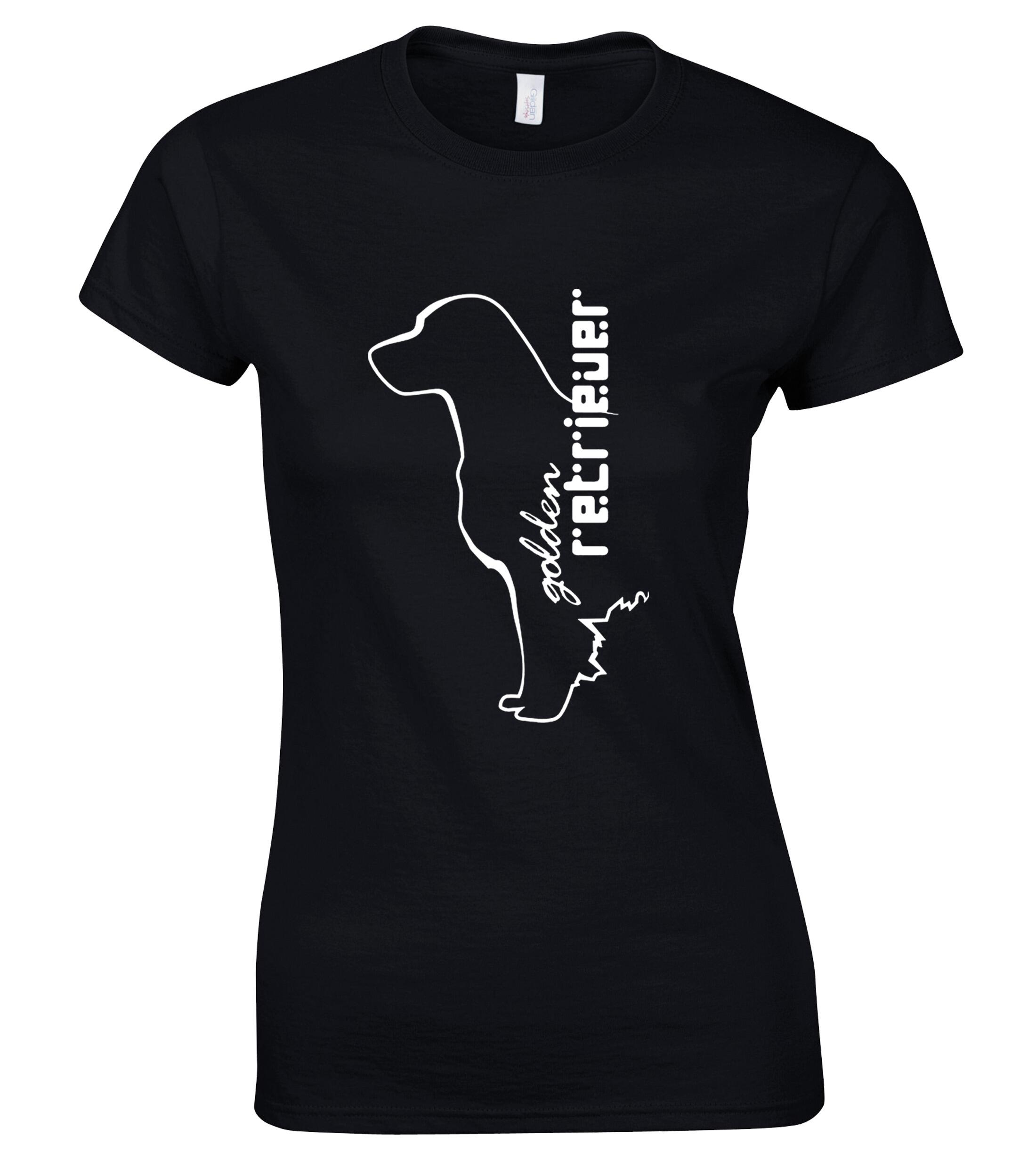 Golden Retriever Female Roundneck T-shirt with a detailed breed graphic, crafted from soft, breathable cotton and tailored with a feminine fit for stylish comfort.