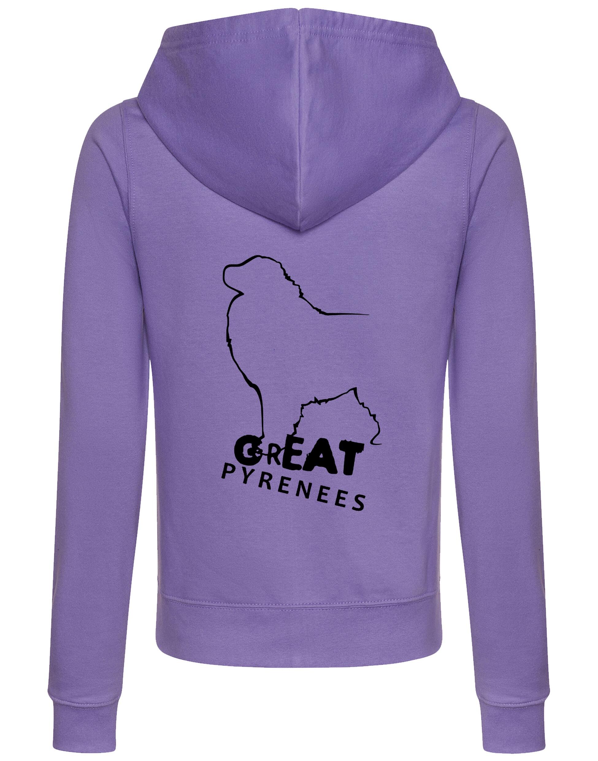 Great Pyrenees Women’s Zipped Hoodie with exclusive breed design, breathable fabric, cozy hood, and functional pockets, perfect for showcasing your love for this loyal and majestic breed.