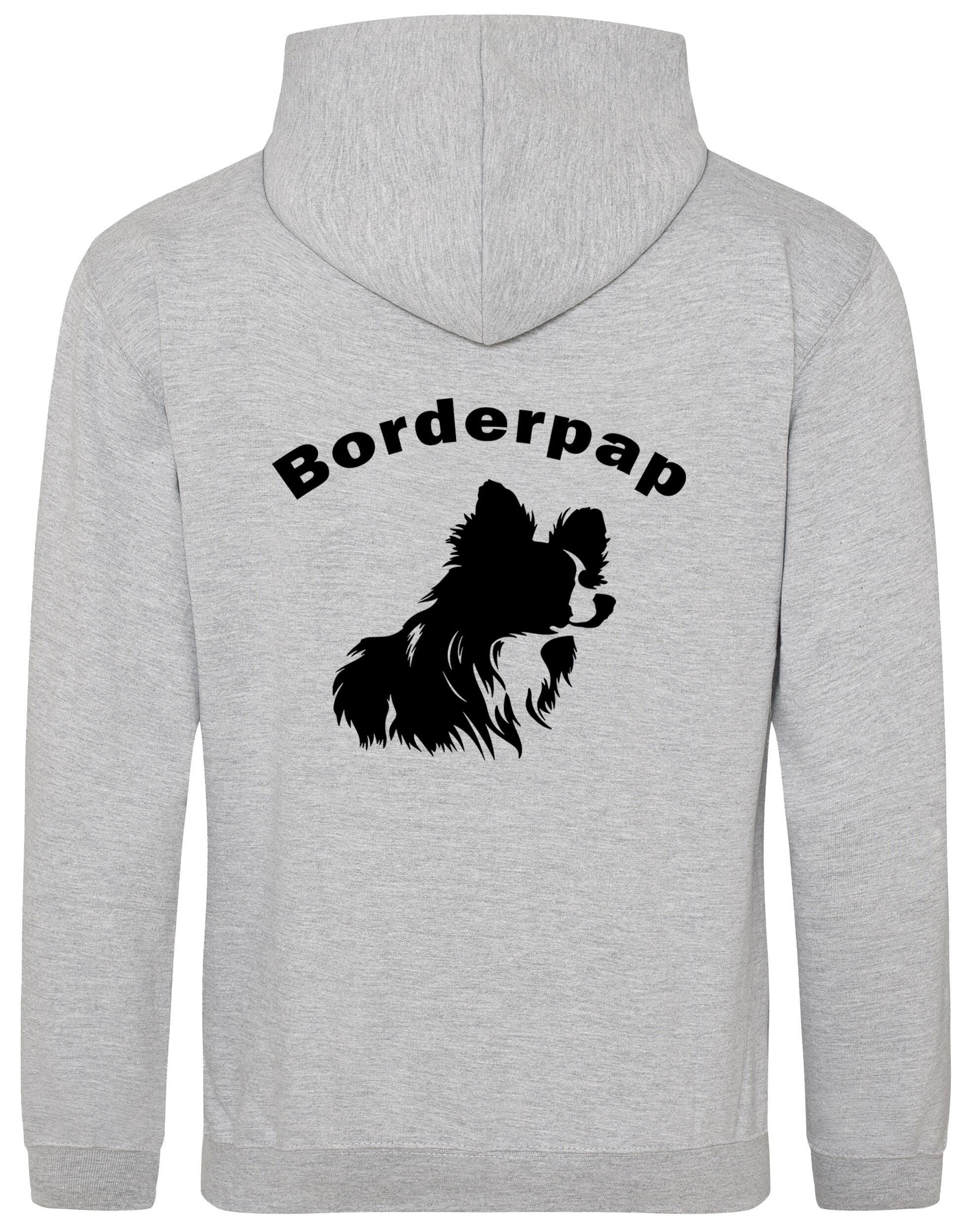 Border Pap Design Pullover Hoodie – Featuring exclusive Border Pap artwork, paw prints, and optional personalization for dog lovers.