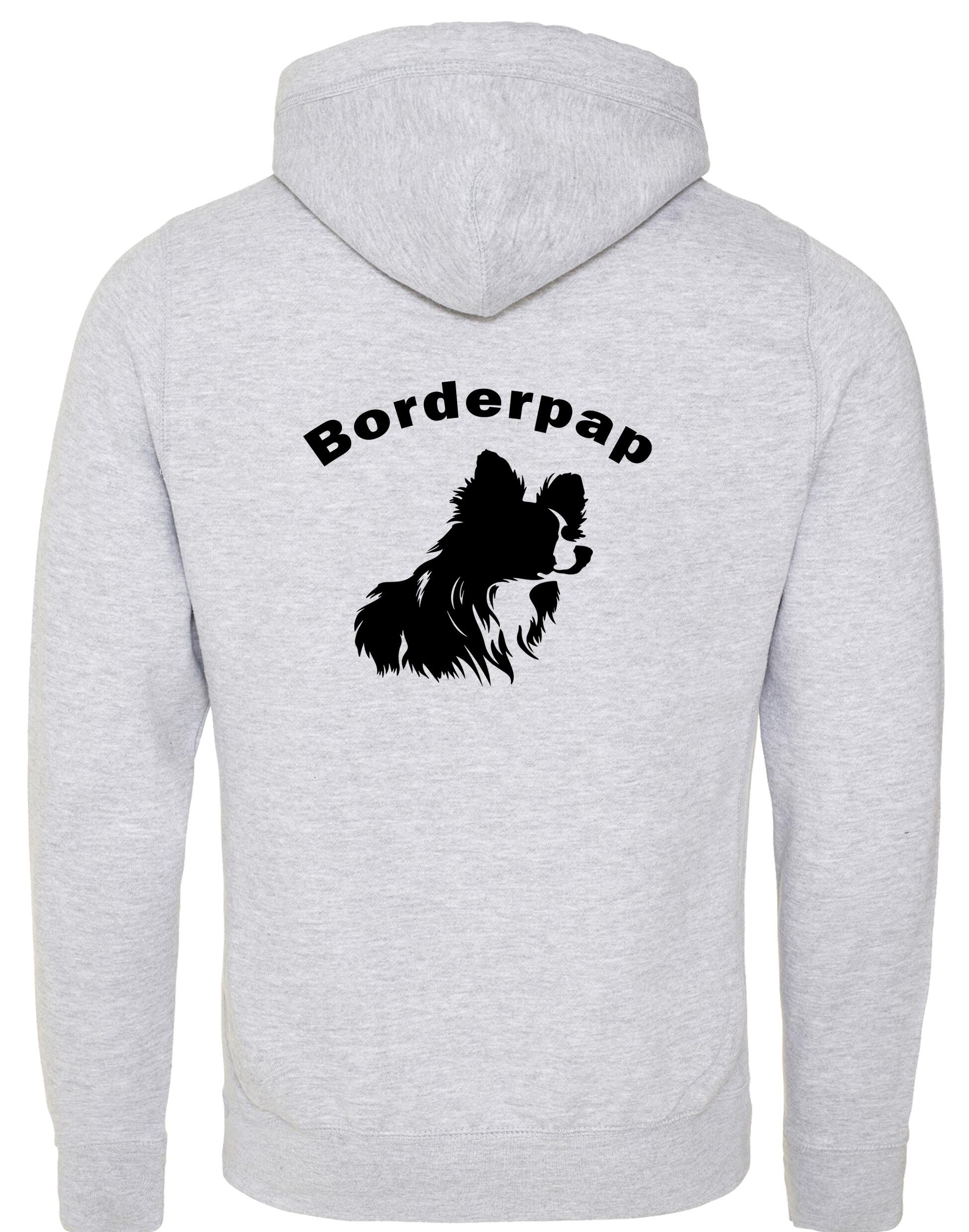 Unisex Crossneck Pullover Hoodie with Border Pap Design – Features exclusive breed artwork, cozy fleece interior, and a modern crossneck style.