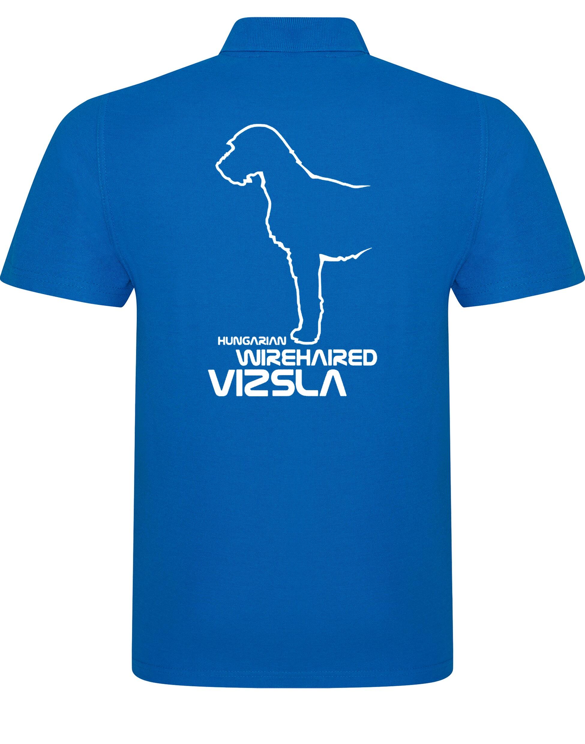 Hungarian Wirehaired Vizsla Unisex Cotton Polo with exclusive breed design and lightweight, breathable fabric.