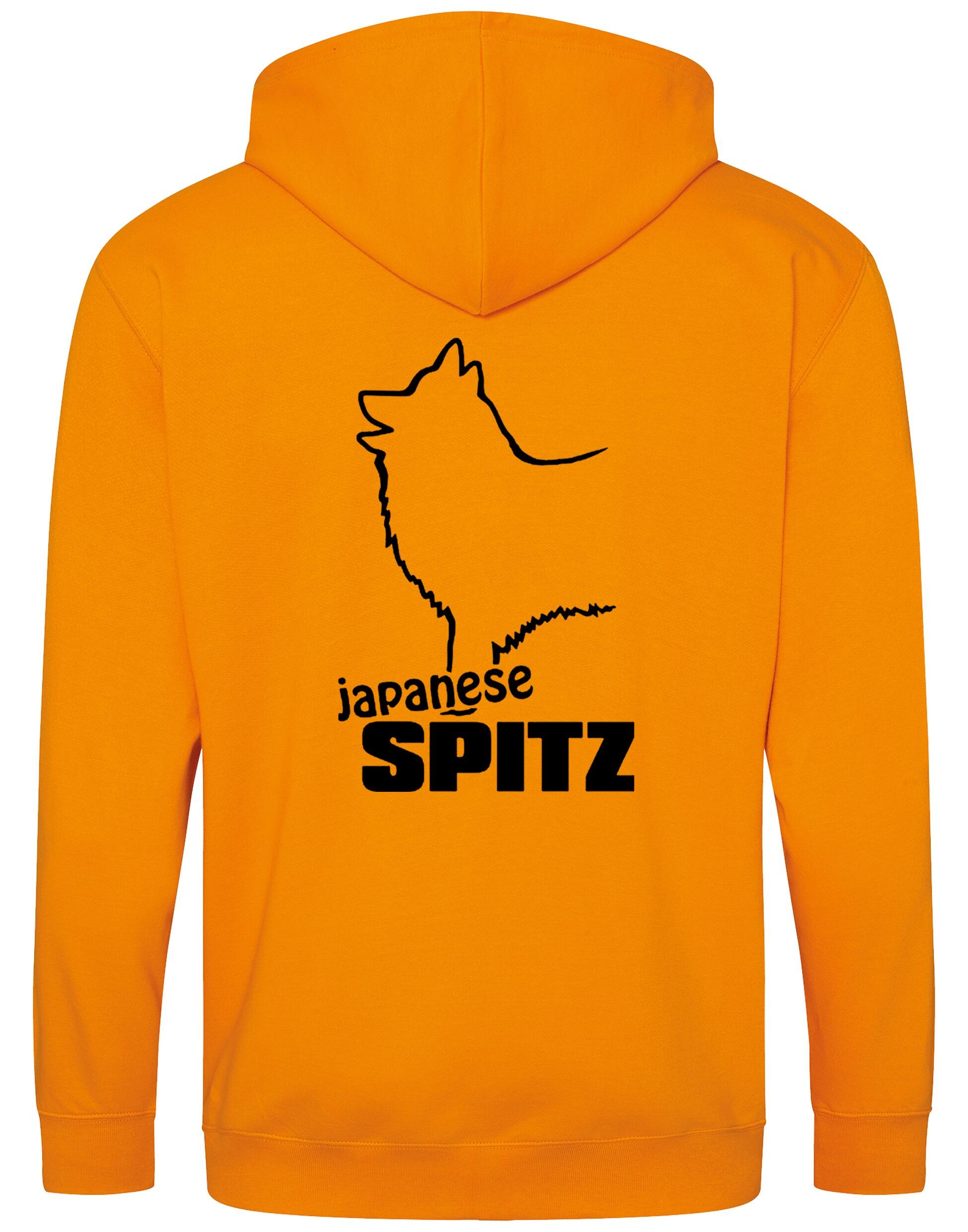 Zipped hoodie featuring exclusive Japanese Spitz artwork, a cozy hood, and practical pockets, designed for breed enthusiasts.