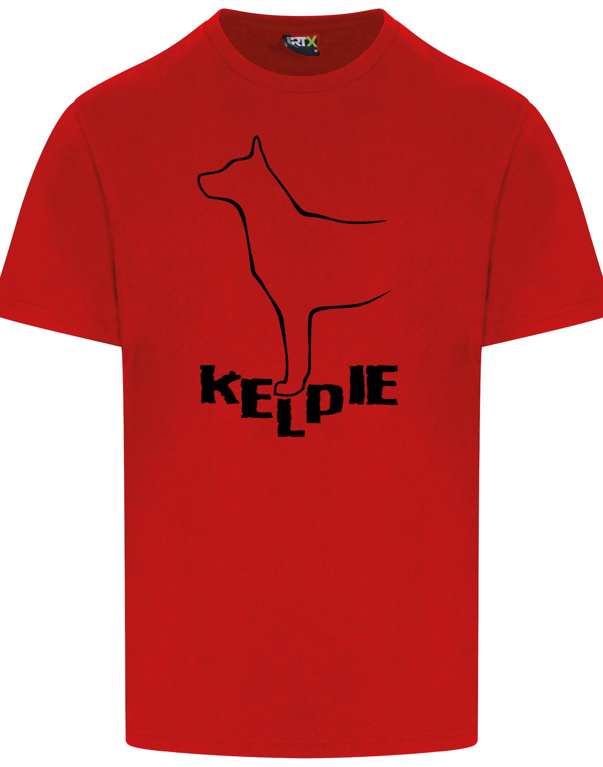 Kelpi Unisex Roundneck T-shirt featuring exclusive breed-inspired artwork, premium cotton fabric, and a relaxed fit for all-day comfort and versatile style.