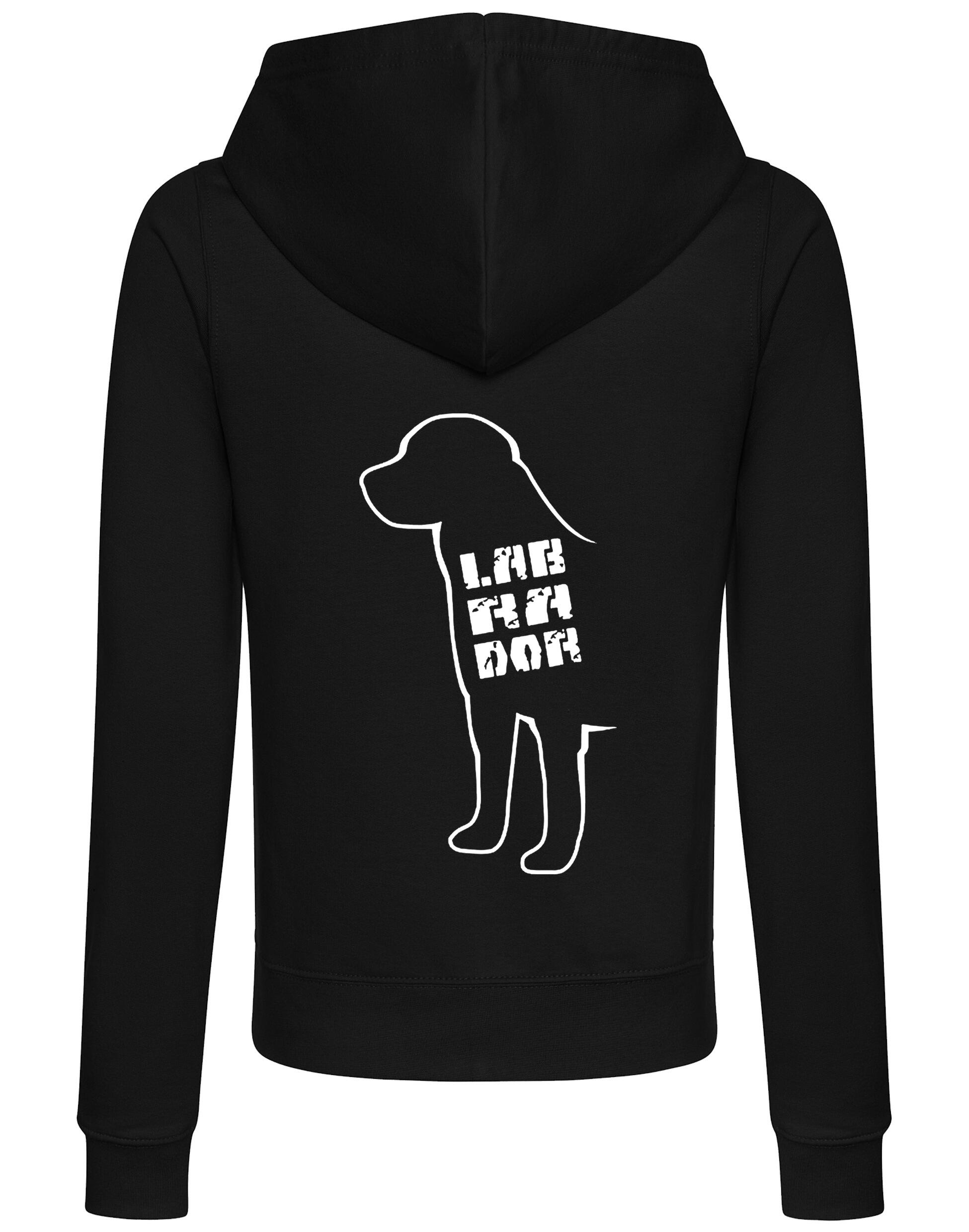 Women’s zipped hoodie featuring exclusive Labrador artwork, designed with breathable fabric and a flattering fit for Labrador enthusiasts.