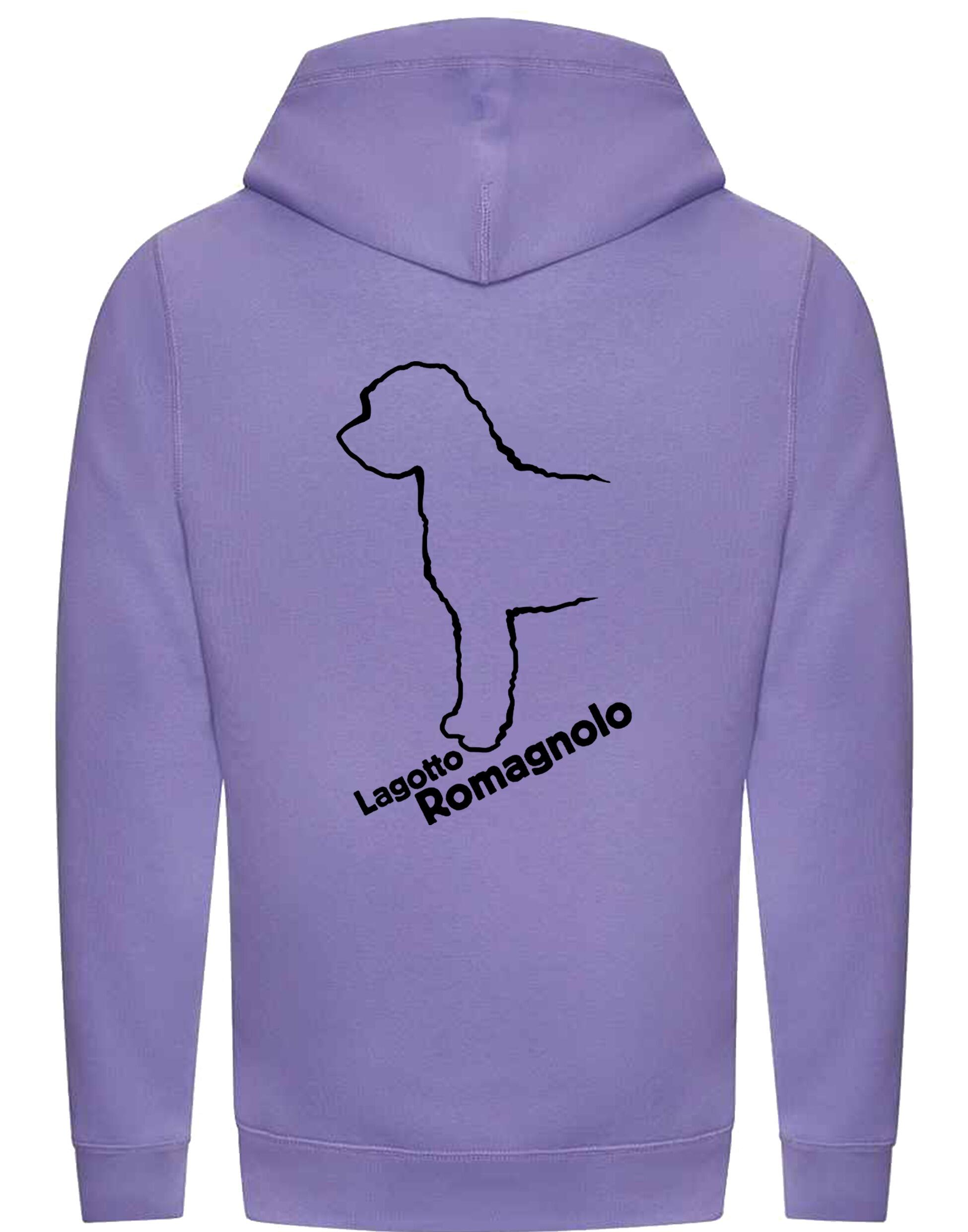 Lagotto Romagnolo Crossneck Hoodie featuring exclusive breed artwork, cosy fleece interior, and a practical kangaroo pocket.
