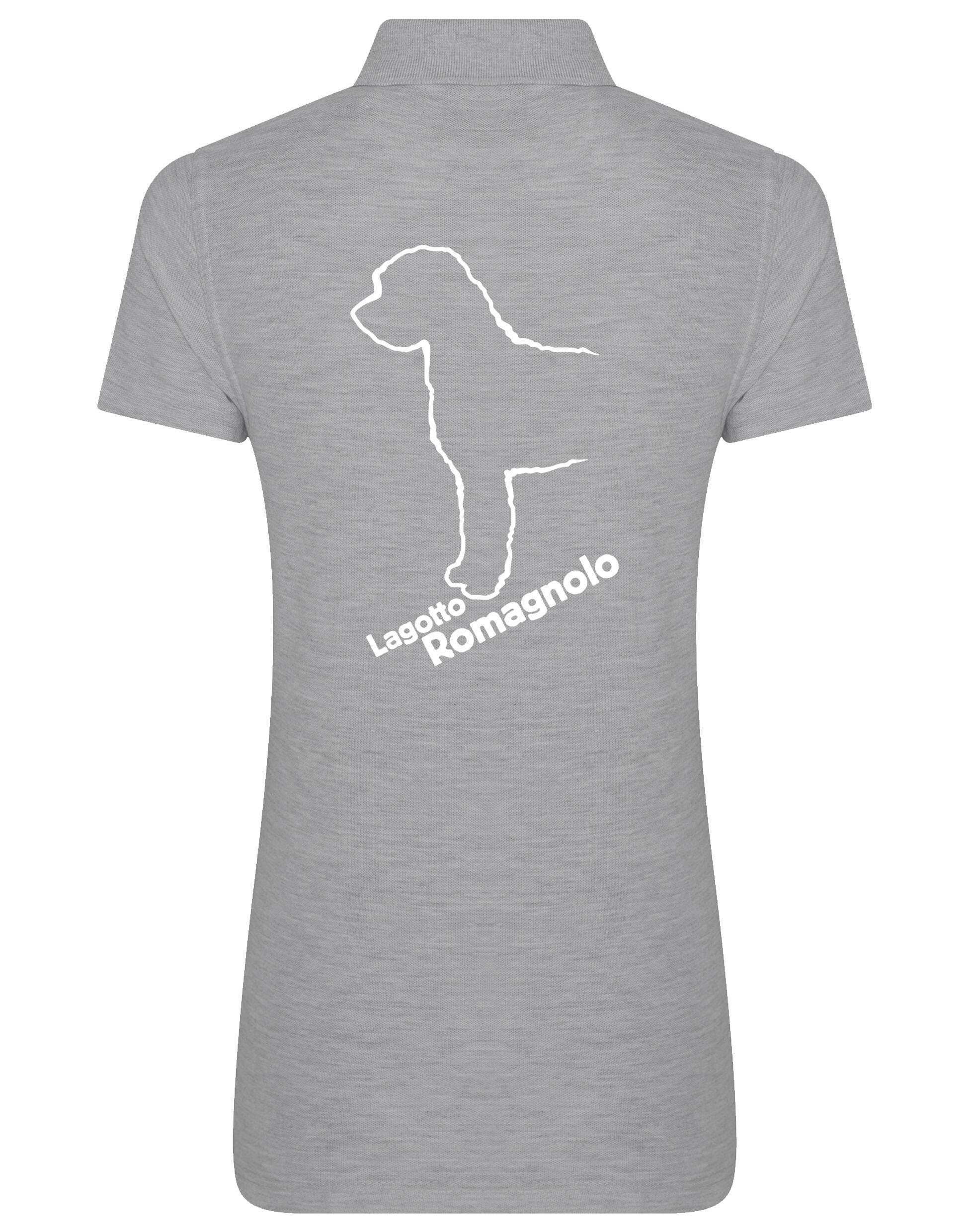 Women’s Cotton Polo with Lagotto Romagnolo design featuring elegant breed artwork and a flattering fit.